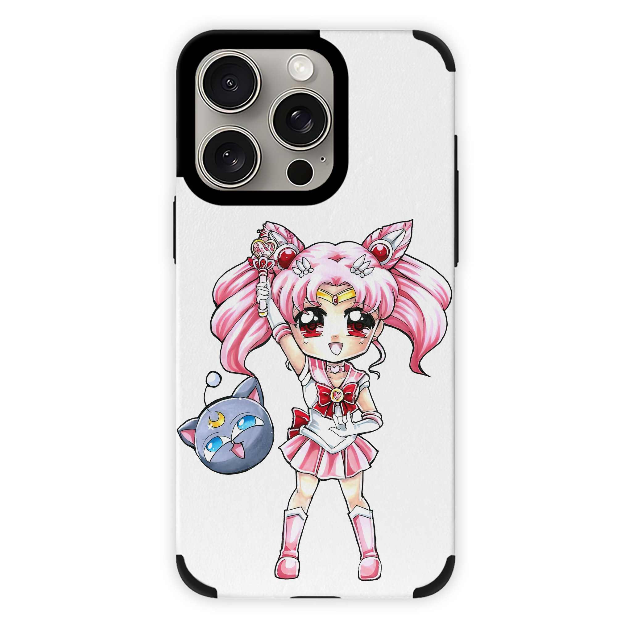 （画像用） 美少女戦士セーラームーン ちびうさ Sailor Moon Chibiusa Tsukino Usagi Small Lady Serenity 【iPhone15ProMax対応】 PUレザー スマホケース 耐衝撃＆黄変防止