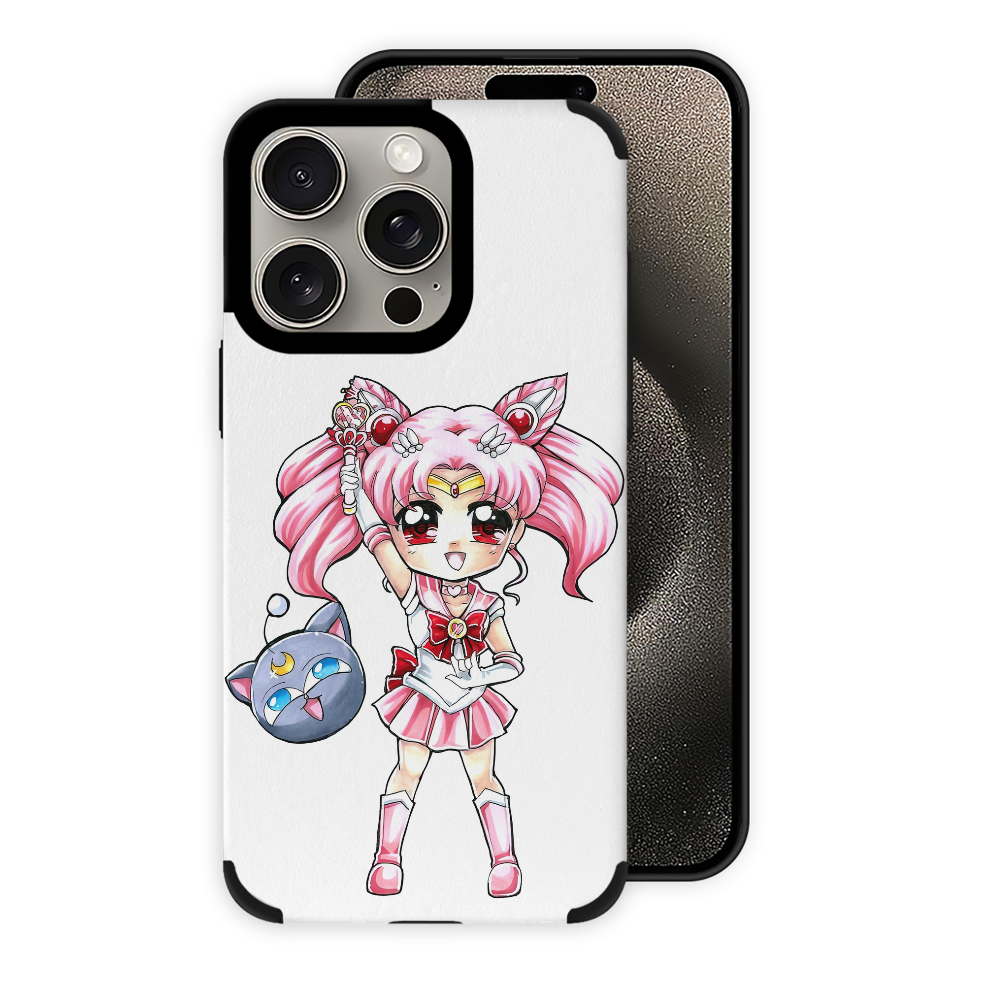 （画像用） 美少女戦士セーラームーン ちびうさ Sailor Moon Chibiusa Tsukino Usagi Small Lady Serenity 【iPhone15ProMax対応】 PUレザー スマホケース 耐衝撃＆黄変防止