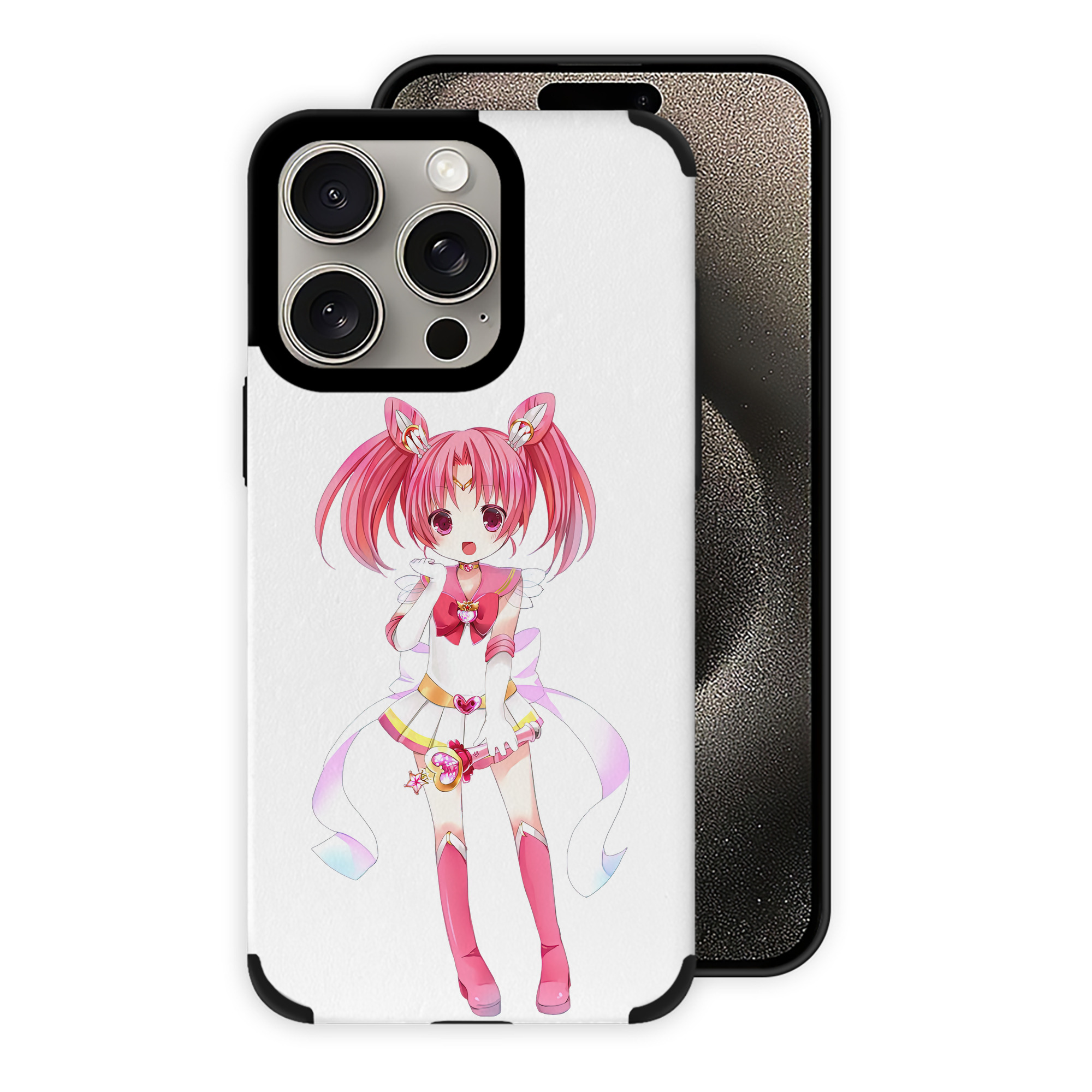 （画像用） 美少女戦士セーラームーン ちびうさ Sailor Moon Chibiusa Tsukino Usagi Small Lady Serenity 【iPhone15ProMax対応】 PUレザー スマホケース 耐衝撃＆黄変防止