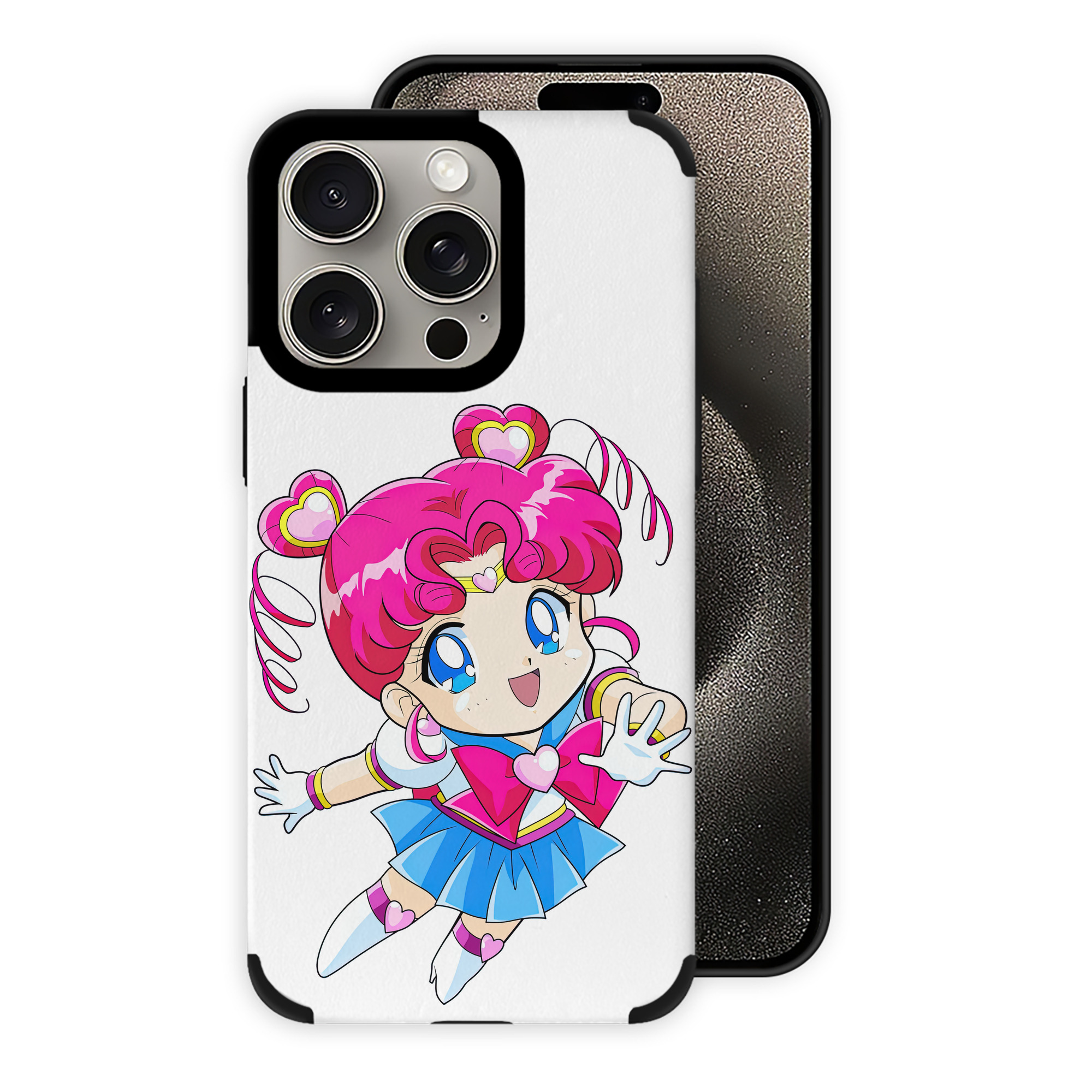 （画像用） 美少女戦士セーラームーン ちびうさ Sailor Moon Chibiusa Tsukino Usagi Small Lady Serenity 【iPhone15ProMax対応】 PUレザー スマホケース 耐衝撃＆黄変防止