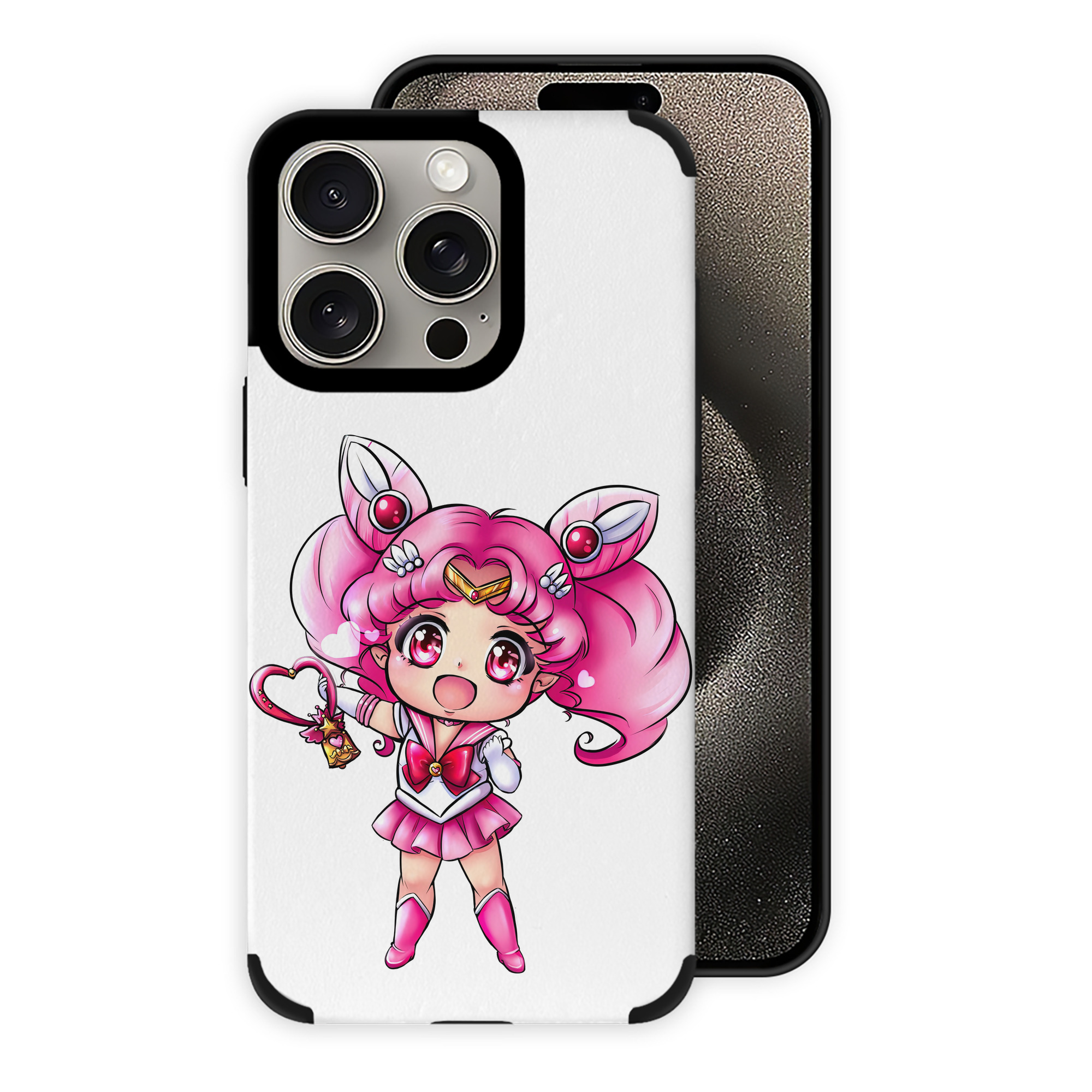 （画像用） 美少女戦士セーラームーン ちびうさ Sailor Moon Chibiusa Tsukino Usagi Small Lady Serenity 【iPhone15ProMax対応】 PUレザー スマホケース 耐衝撃＆黄変防止