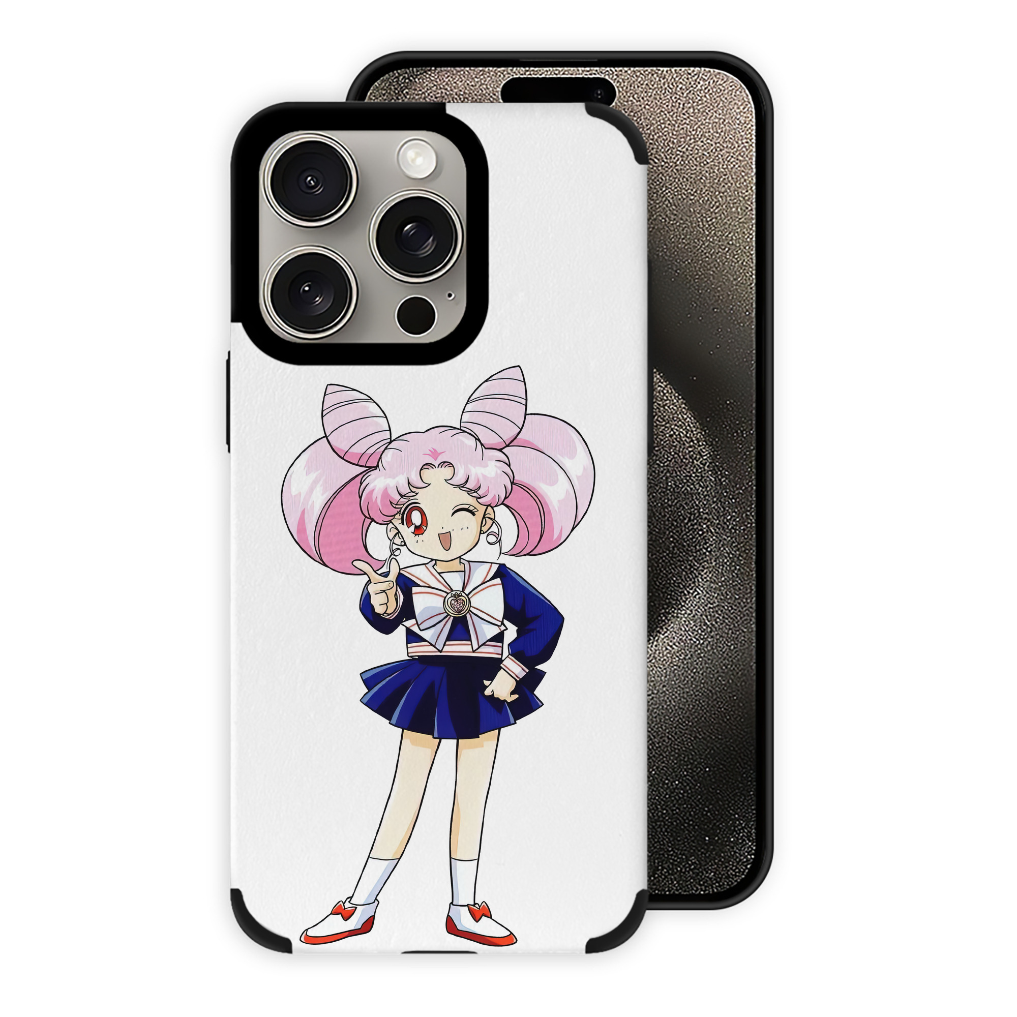 （画像用） 美少女戦士セーラームーン ちびうさ Sailor Moon Chibiusa Tsukino Usagi Small Lady Serenity 【iPhone15ProMax対応】 PUレザー スマホケース 耐衝撃＆黄変防止