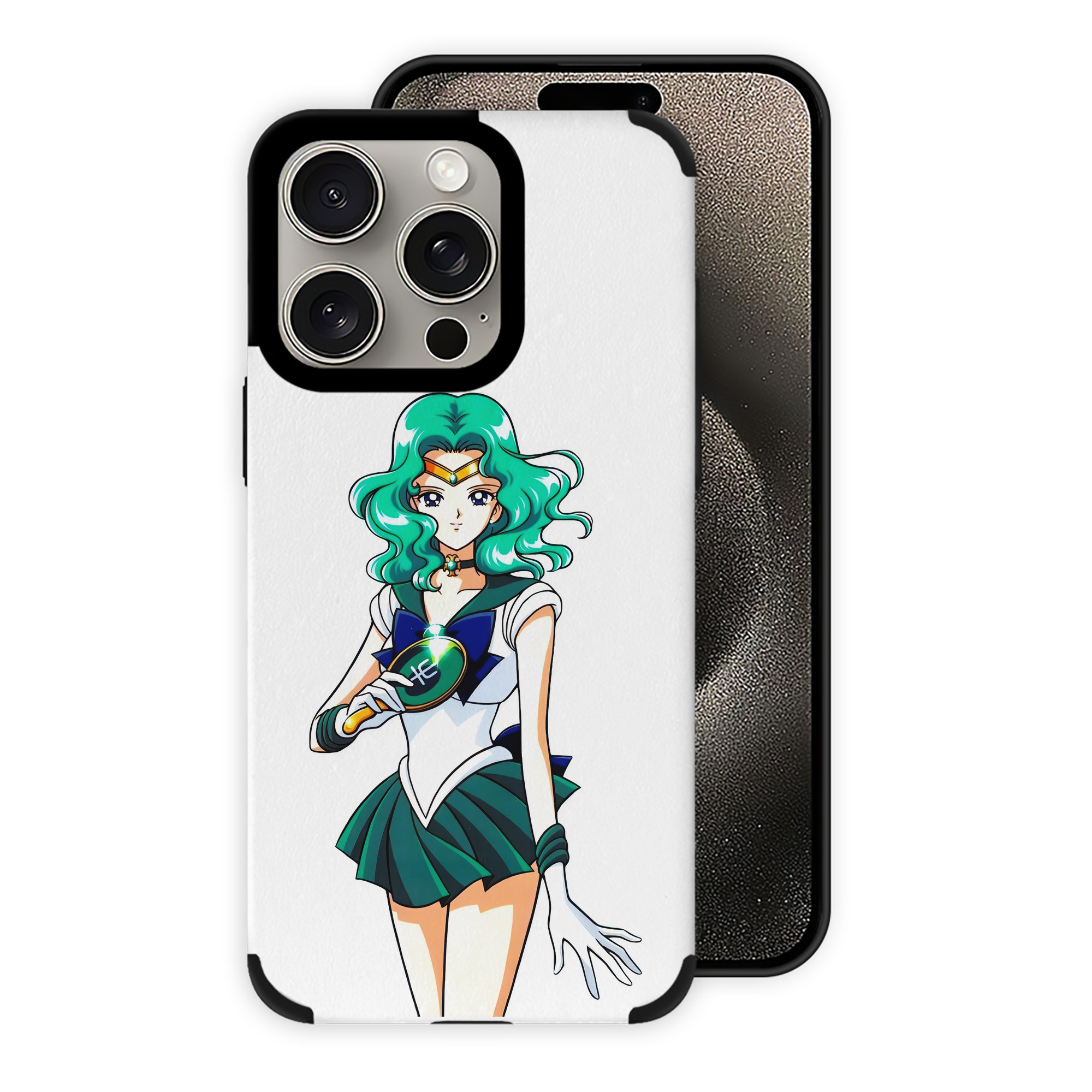 （画像用） 美少女戦士セーラームーン 海王 みちる（かいおう みちる） Sailor Moon Kaiou Michiru 【iPhone15ProMax対応】 PUレザー スマホケース 耐衝撃＆黄変防止