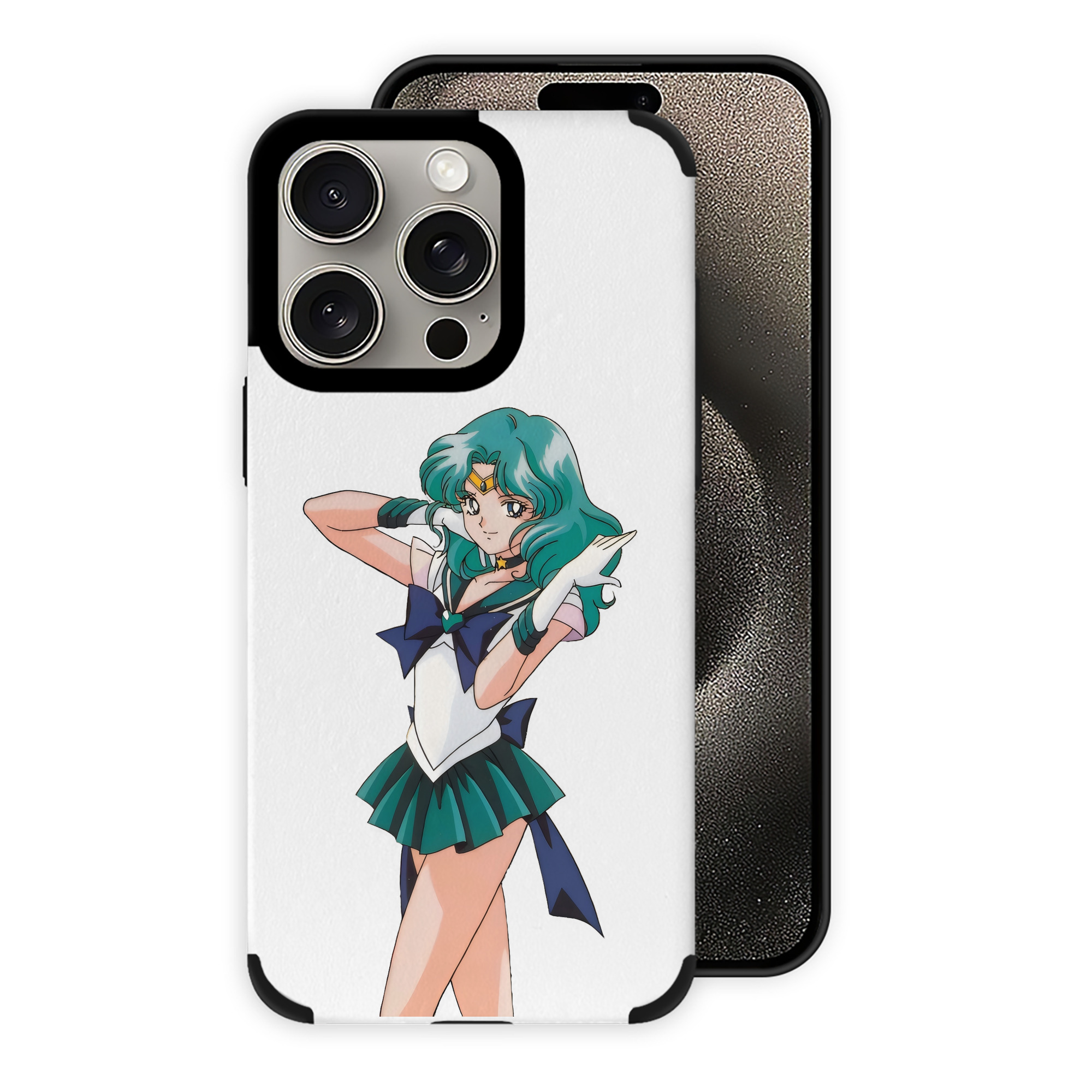 （画像用） 美少女戦士セーラームーン 海王 みちる（かいおう みちる） Sailor Moon Kaiou Michiru 【iPhone15ProMax対応】 PUレザー スマホケース 耐衝撃＆黄変防止
