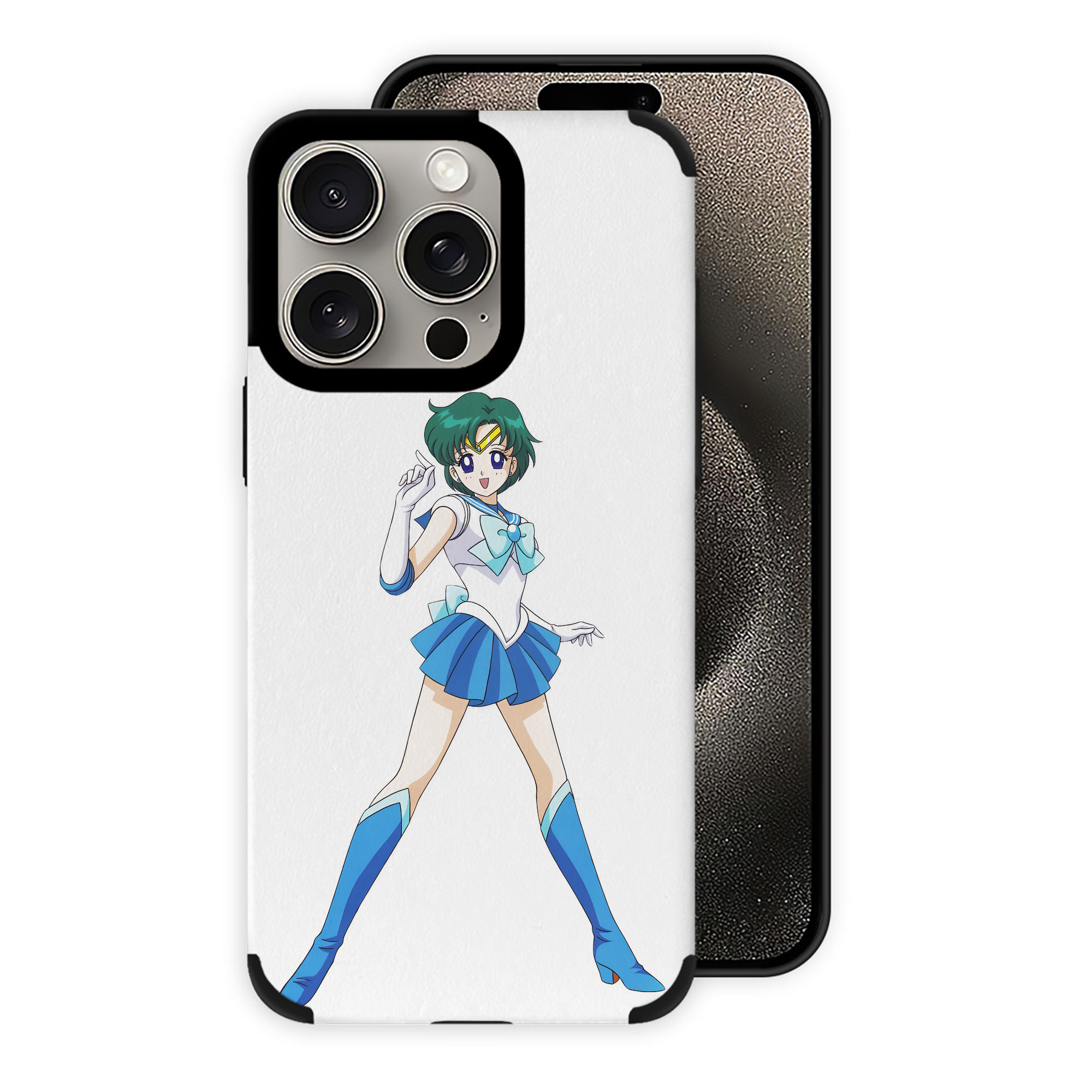 （画像用） 美少女戦士セーラームーン 海王 みちる（かいおう みちる） Sailor Moon Kaiou Michiru 【iPhone15ProMax対応】 PUレザー スマホケース 耐衝撃＆黄変防止