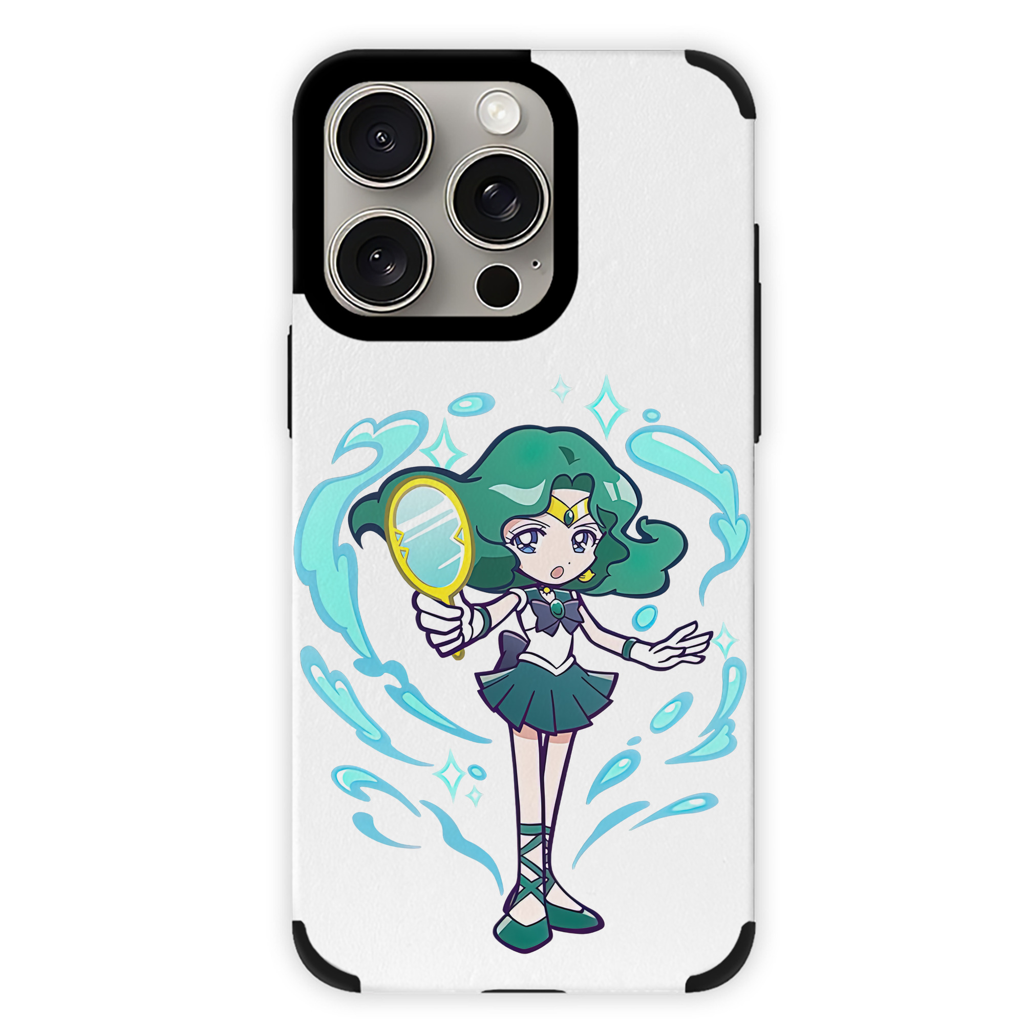 （画像用） 美少女戦士セーラームーン 海王 みちる（かいおう みちる） Sailor Moon Kaiou Michiru 【iPhone15ProMax対応】 PUレザー スマホケース 耐衝撃＆黄変防止