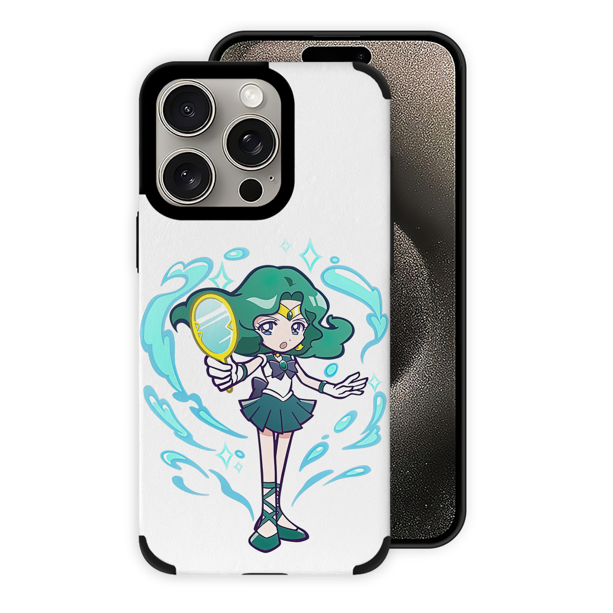 （画像用） 美少女戦士セーラームーン 海王 みちる（かいおう みちる） Sailor Moon Kaiou Michiru 【iPhone15ProMax対応】 PUレザー スマホケース 耐衝撃＆黄変防止