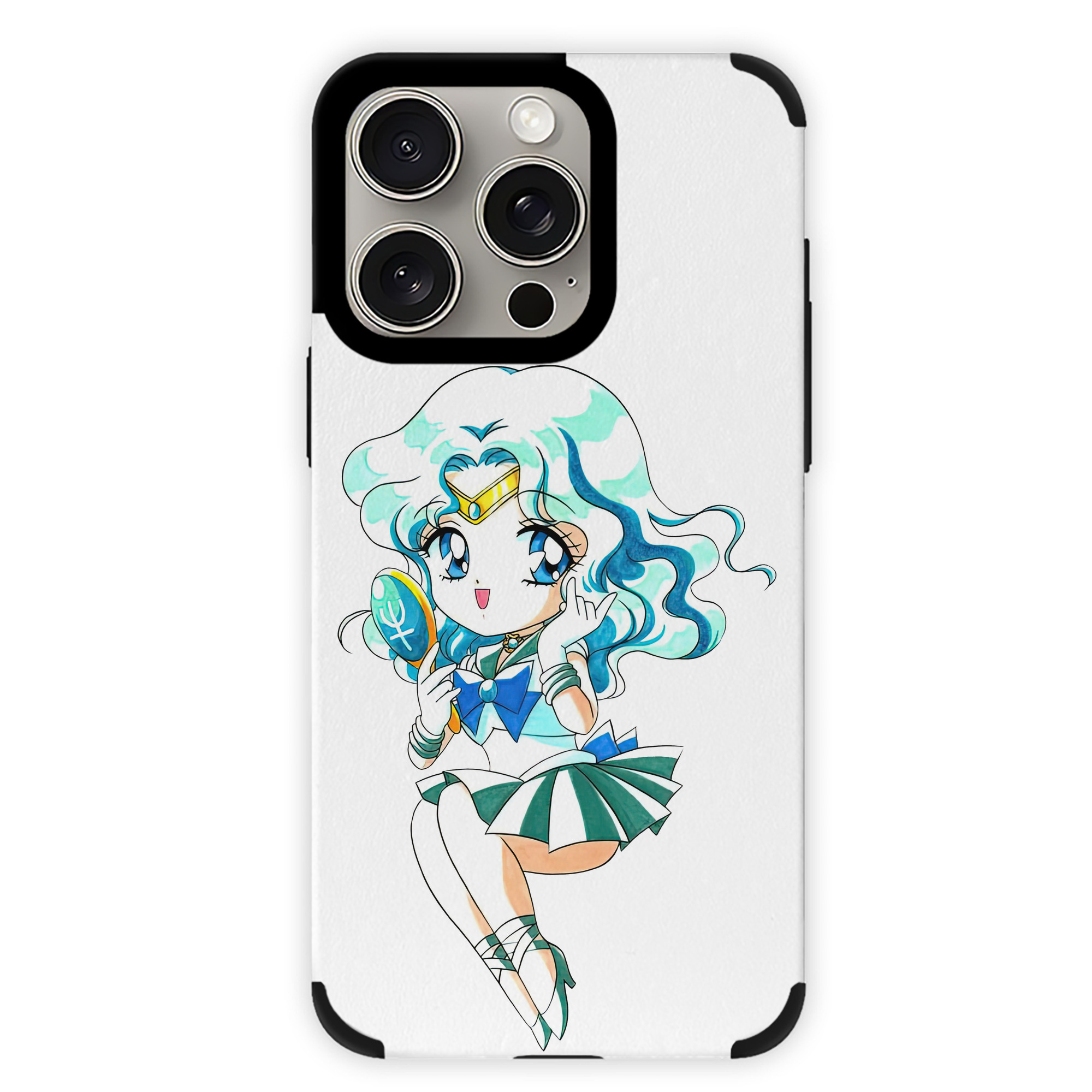 （画像用） 美少女戦士セーラームーン 海王 みちる（かいおう みちる） Sailor Moon Kaiou Michiru 【iPhone15ProMax対応】 PUレザー スマホケース 耐衝撃＆黄変防止