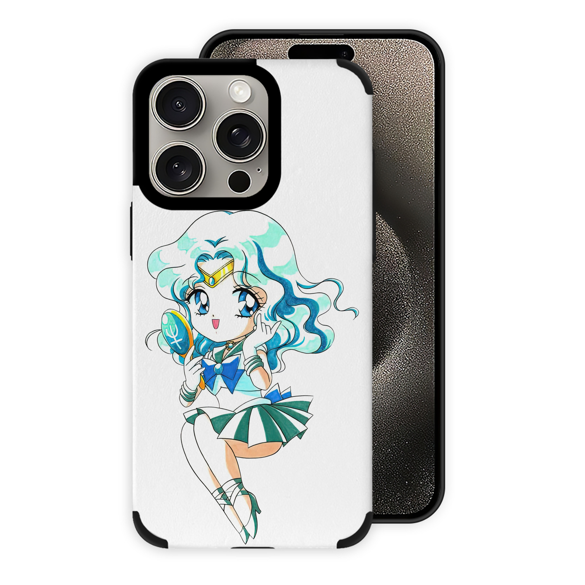 （画像用） 美少女戦士セーラームーン 海王 みちる（かいおう みちる） Sailor Moon Kaiou Michiru 【iPhone15ProMax対応】 PUレザー スマホケース 耐衝撃＆黄変防止