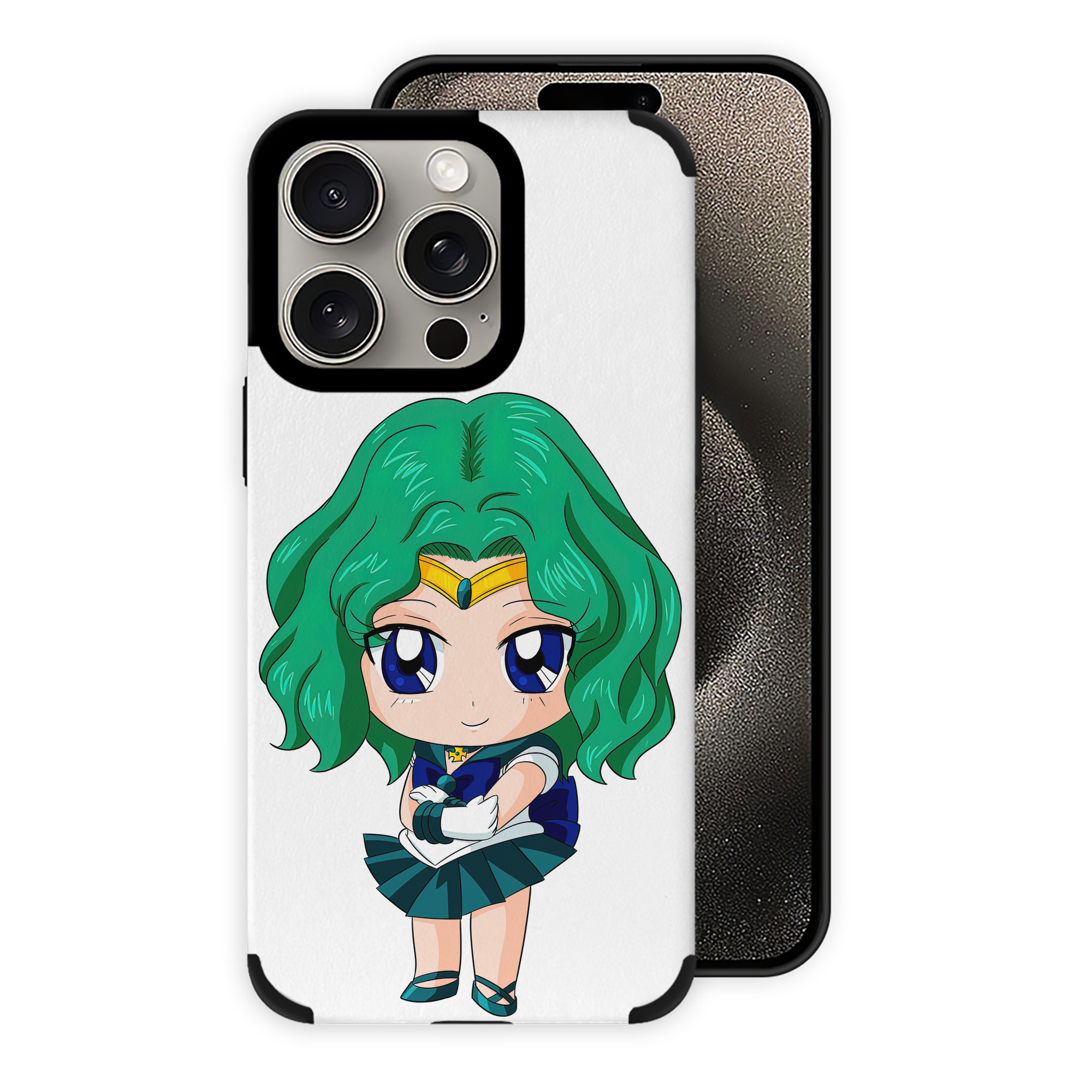 （画像用） 美少女戦士セーラームーン 海王 みちる（かいおう みちる） Sailor Moon Kaiou Michiru 【iPhone15ProMax対応】 PUレザー スマホケース 耐衝撃＆黄変防止