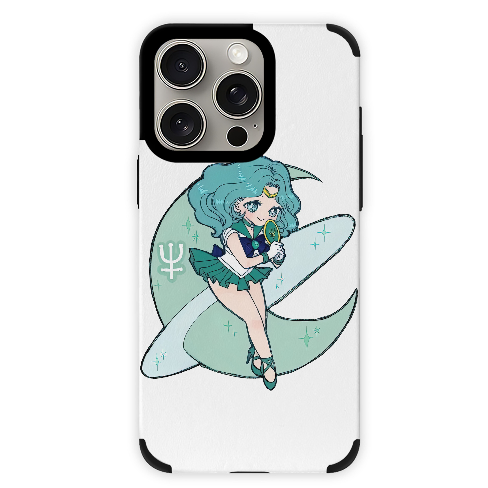 （画像用） 美少女戦士セーラームーン 海王 みちる（かいおう みちる） Sailor Moon Kaiou Michiru 【iPhone15ProMax対応】 PUレザー スマホケース 耐衝撃＆黄変防止