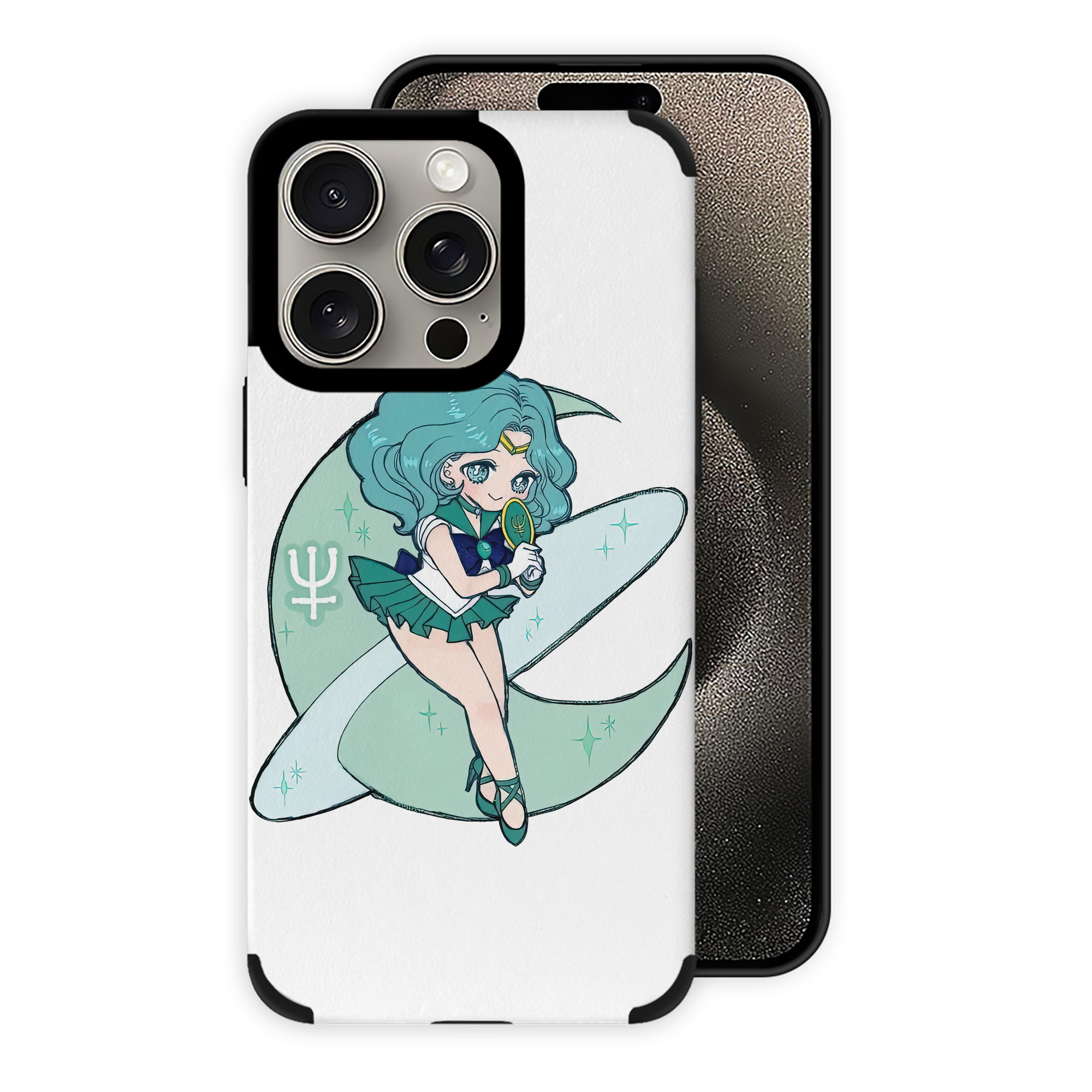 （画像用） 美少女戦士セーラームーン 海王 みちる（かいおう みちる） Sailor Moon Kaiou Michiru 【iPhone15ProMax対応】 PUレザー スマホケース 耐衝撃＆黄変防止