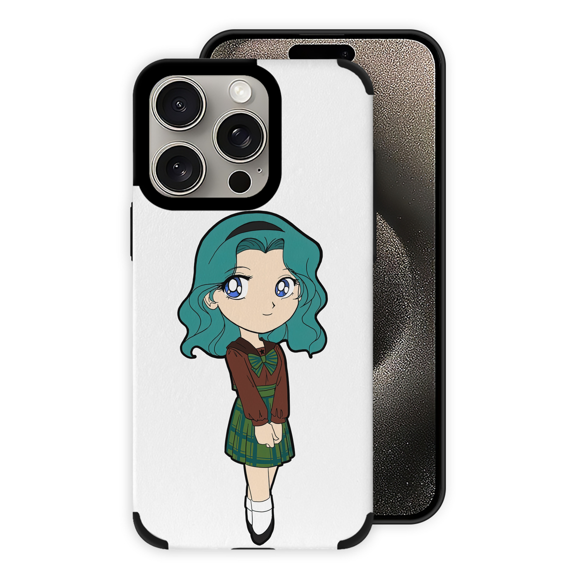 （画像用） 美少女戦士セーラームーン 海王 みちる（かいおう みちる） Sailor Moon Kaiou Michiru 【iPhone15ProMax対応】 PUレザー スマホケース 耐衝撃＆黄変防止