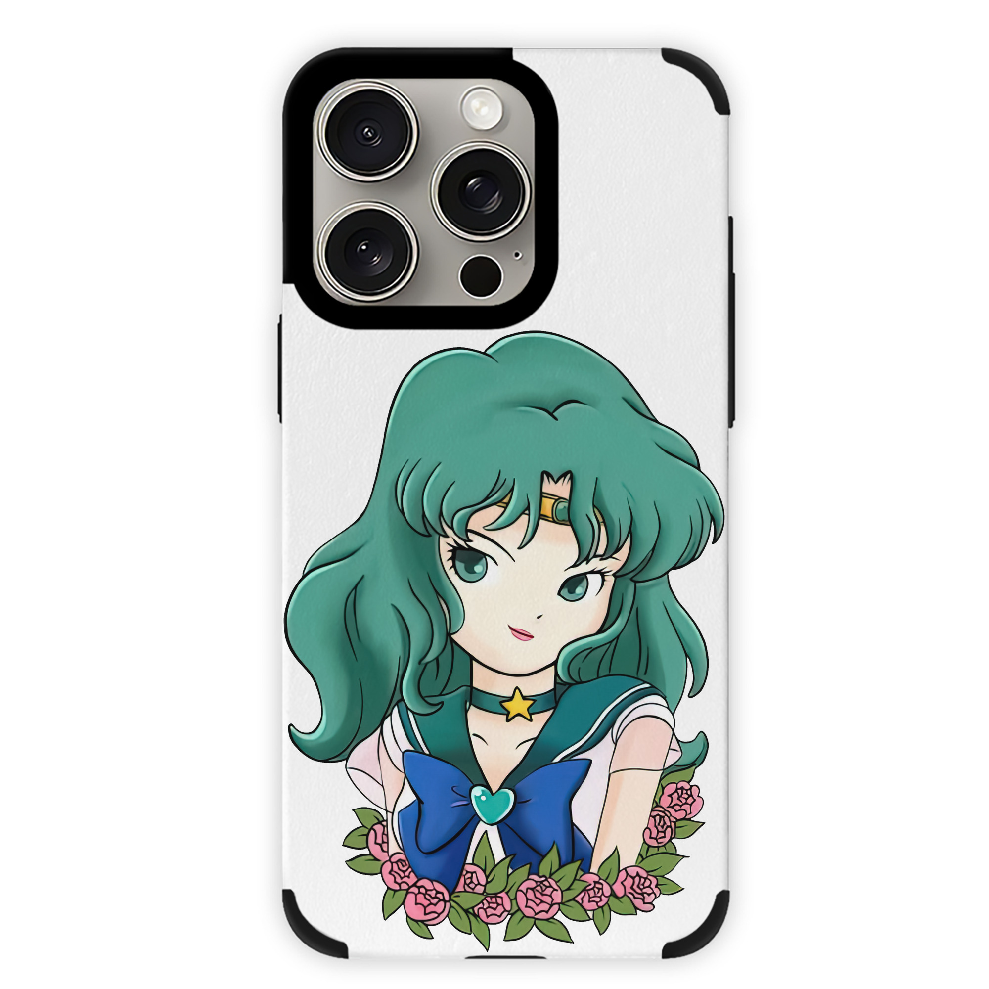（画像用） 美少女戦士セーラームーン 海王 みちる（かいおう みちる） Sailor Moon Kaiou Michiru 【iPhone15ProMax対応】 PUレザー スマホケース 耐衝撃＆黄変防止