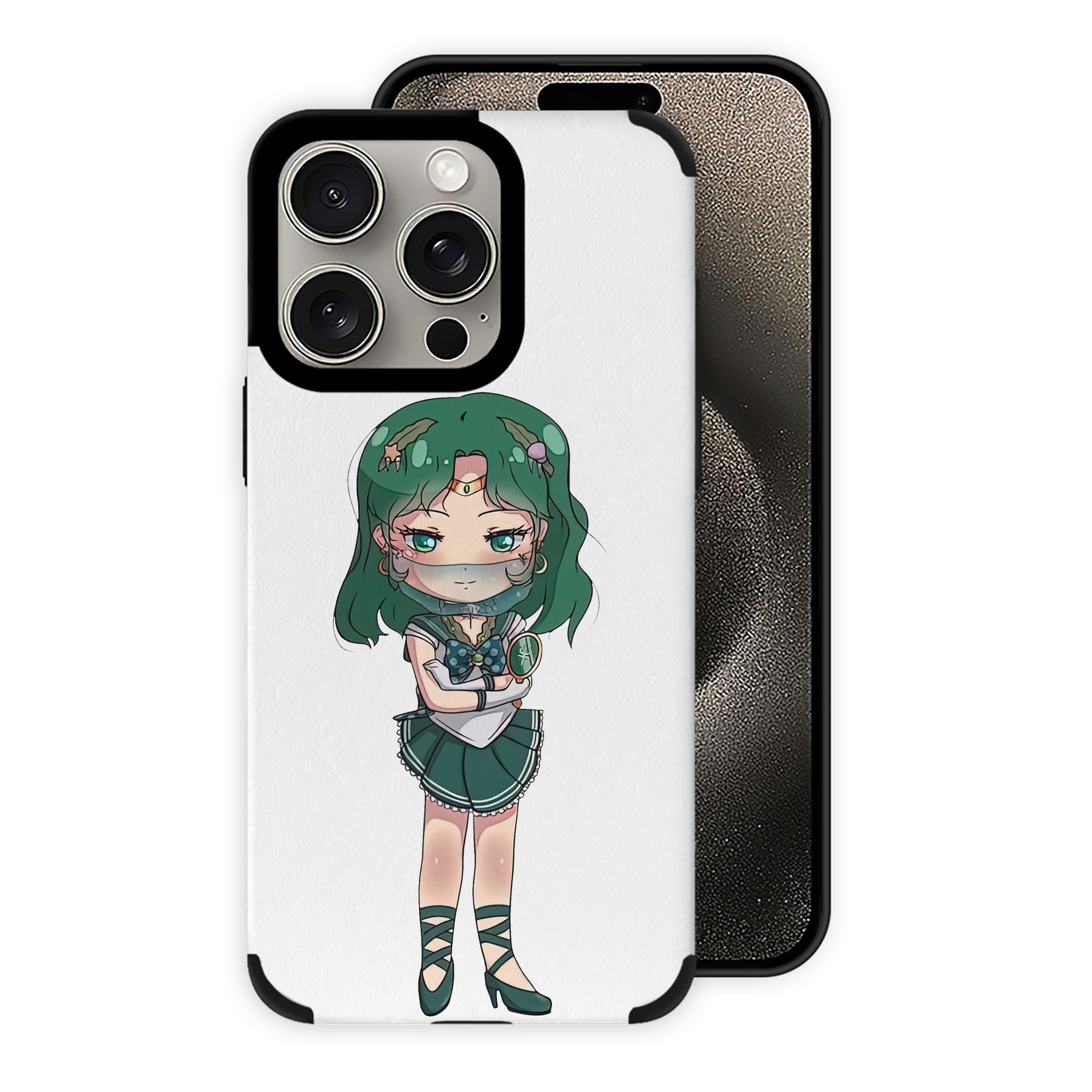 （画像用） 美少女戦士セーラームーン 海王 みちる（かいおう みちる） Sailor Moon Kaiou Michiru 【iPhone15ProMax対応】 PUレザー スマホケース 耐衝撃＆黄変防止