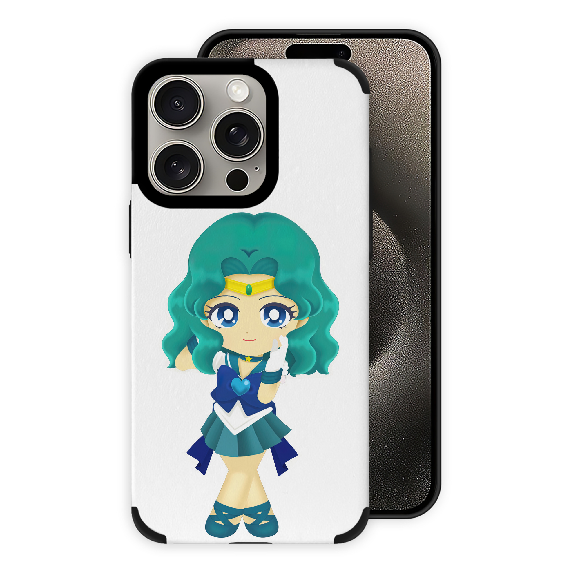 （画像用） 美少女戦士セーラームーン 海王 みちる（かいおう みちる） Sailor Moon Kaiou Michiru 【iPhone15ProMax対応】 PUレザー スマホケース 耐衝撃＆黄変防止