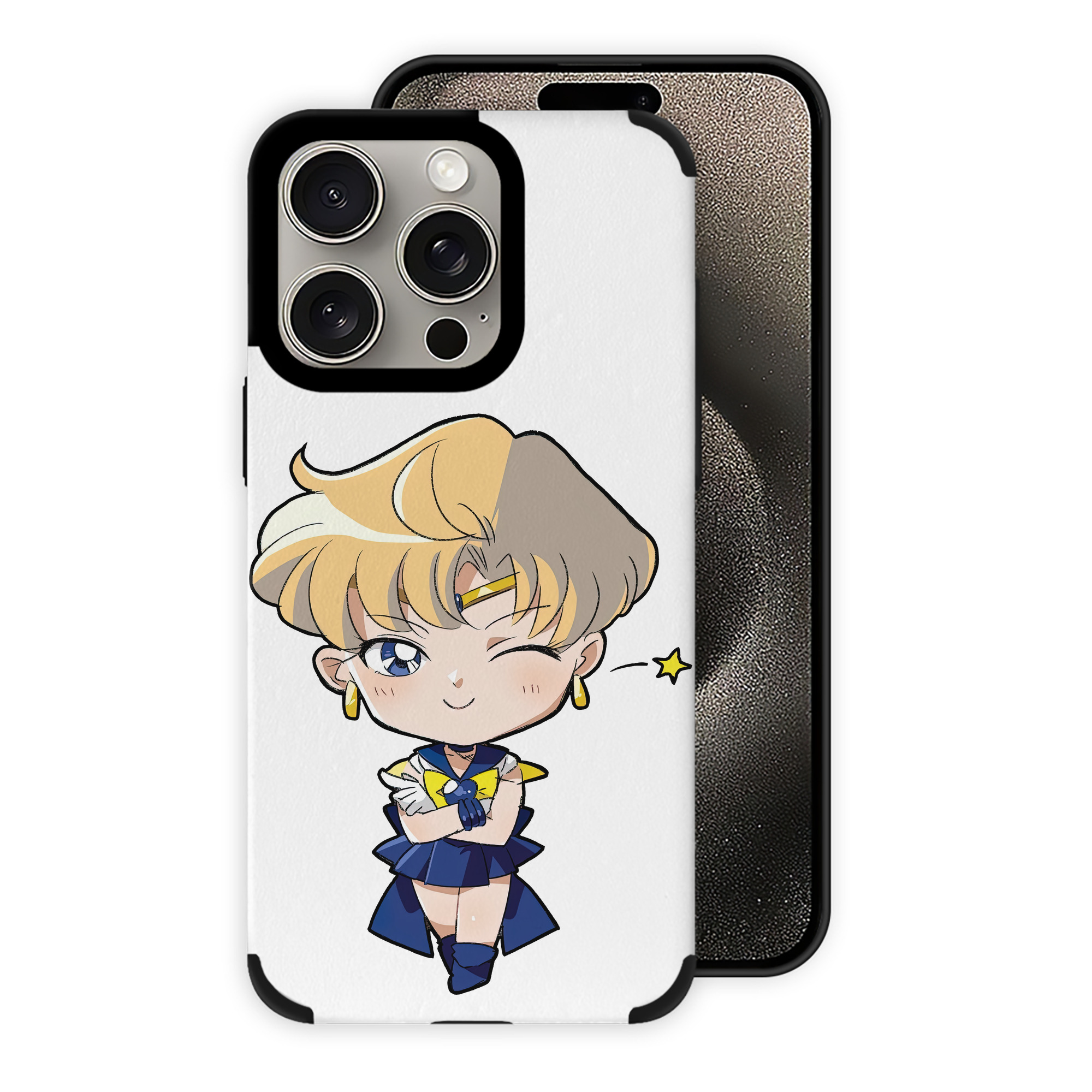 （画像用） 美少女戦士セーラームーン 天王はるか Sailor Moon Tenoh Haruka 【iPhone15ProMax対応】 PUレザー スマホケース 耐衝撃＆黄変防止