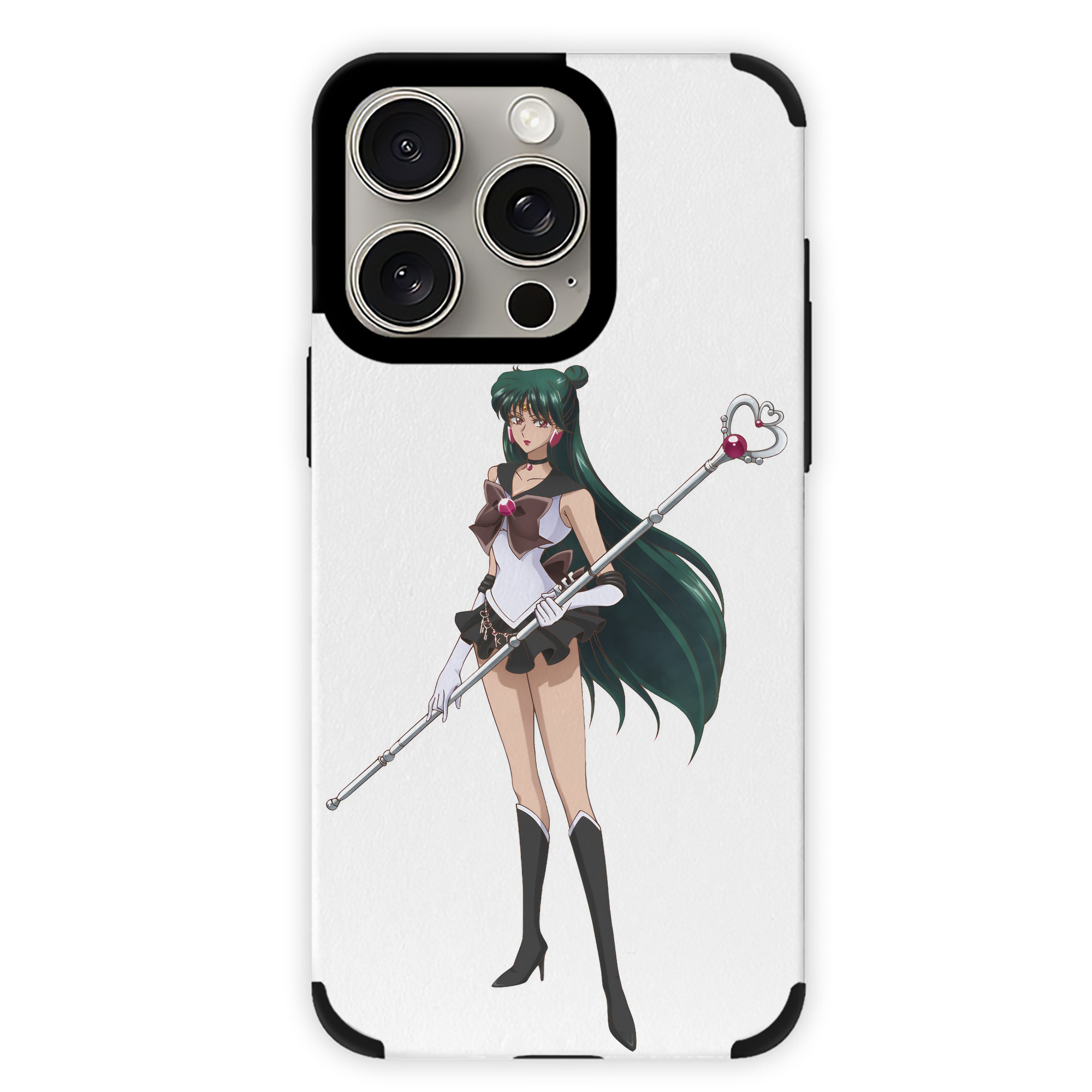 （画像用） 美少女戦士セーラームーン 冥王せつな Sailor Moon Meiou Setsuna 【iPhone15ProMax対応】 PUレザー スマホケース 耐衝撃＆黄変防止