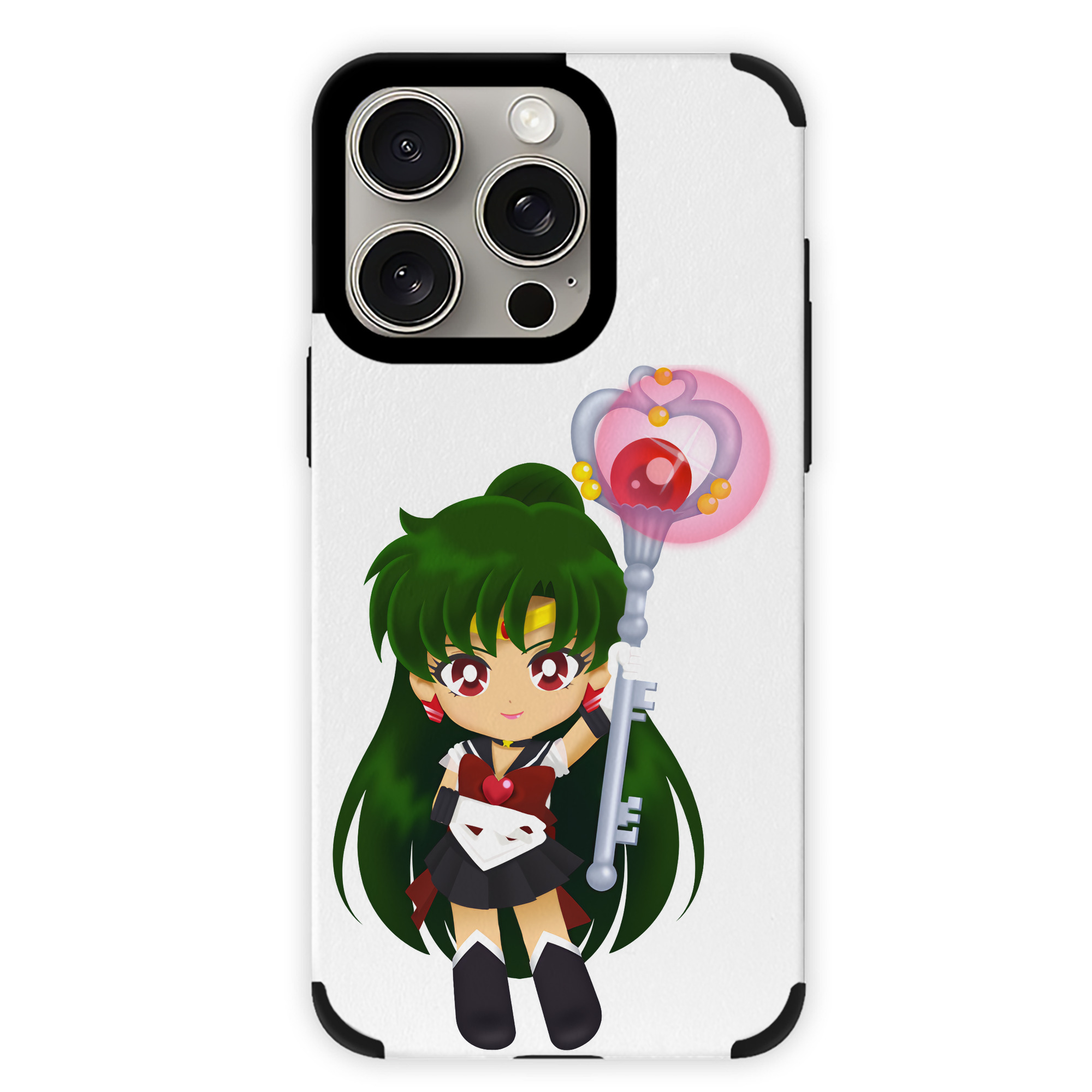 （画像用） 美少女戦士セーラームーン 冥王せつな Sailor Moon Meiou Setsuna 【iPhone15ProMax対応】 PUレザー スマホケース 耐衝撃＆黄変防止