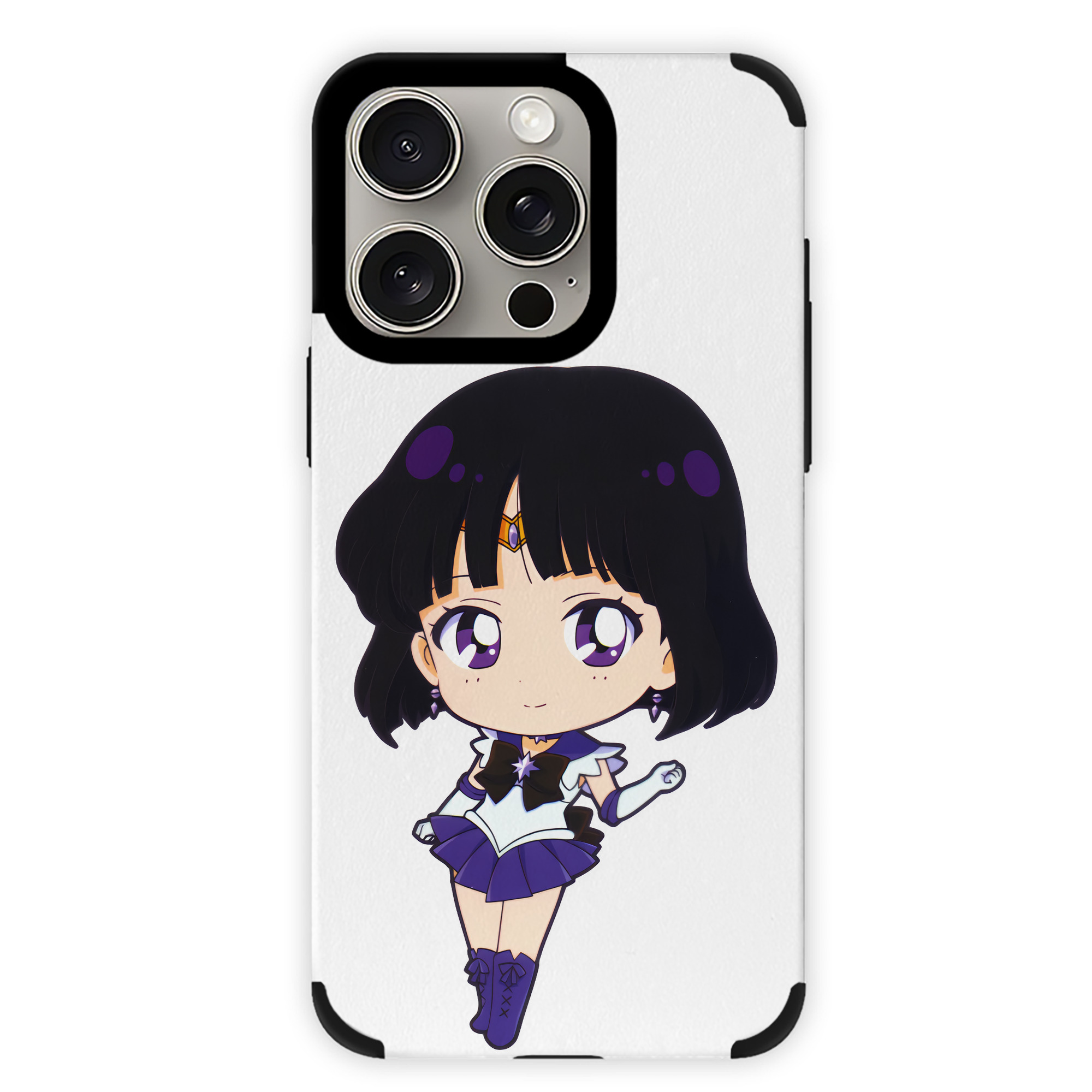 （画像用） 美少女戦士セーラームーン 土萠ほたる Sailor Moon Tomoe Hotaru （セーラーサターン；Sailor Saturn） 【iPhone15ProMax対応】 PUレザー スマホケース 耐衝撃＆黄変防止