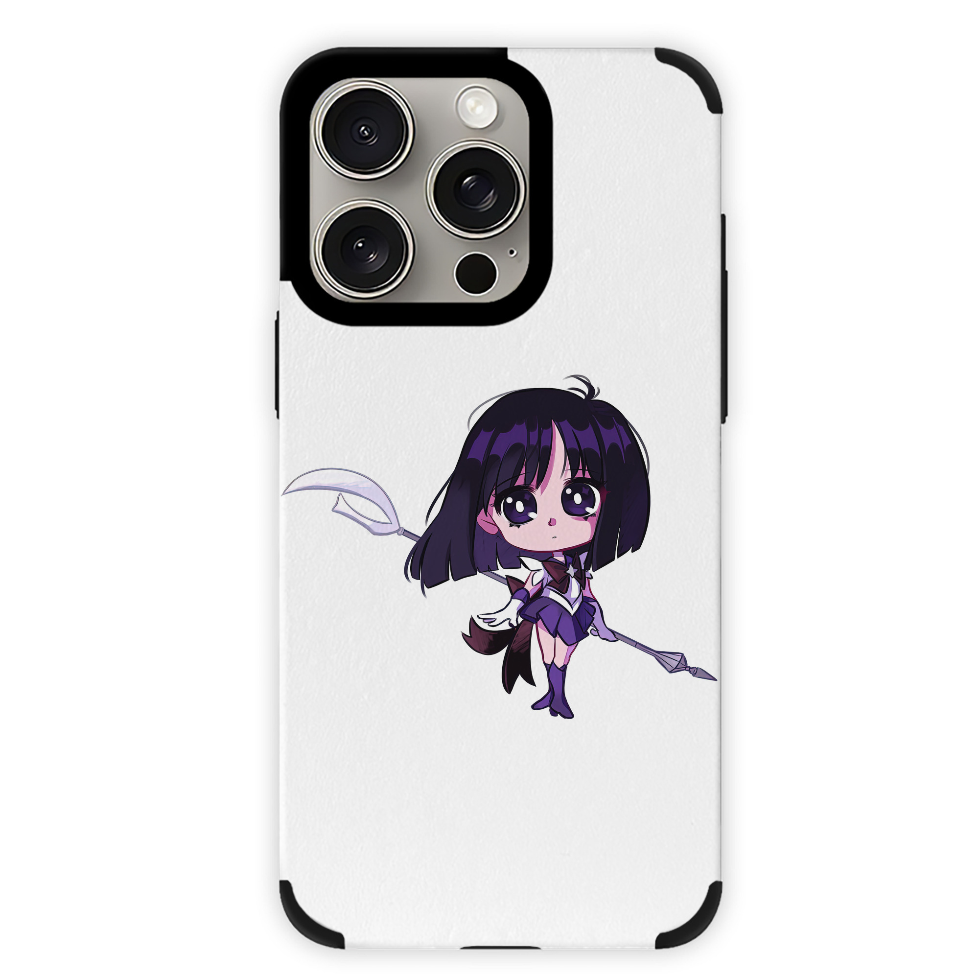 （画像用） 美少女戦士セーラームーン 土萠ほたる Sailor Moon Tomoe Hotaru （セーラーサターン；Sailor Saturn） 【iPhone15ProMax対応】 PUレザー スマホケース 耐衝撃＆黄変防止