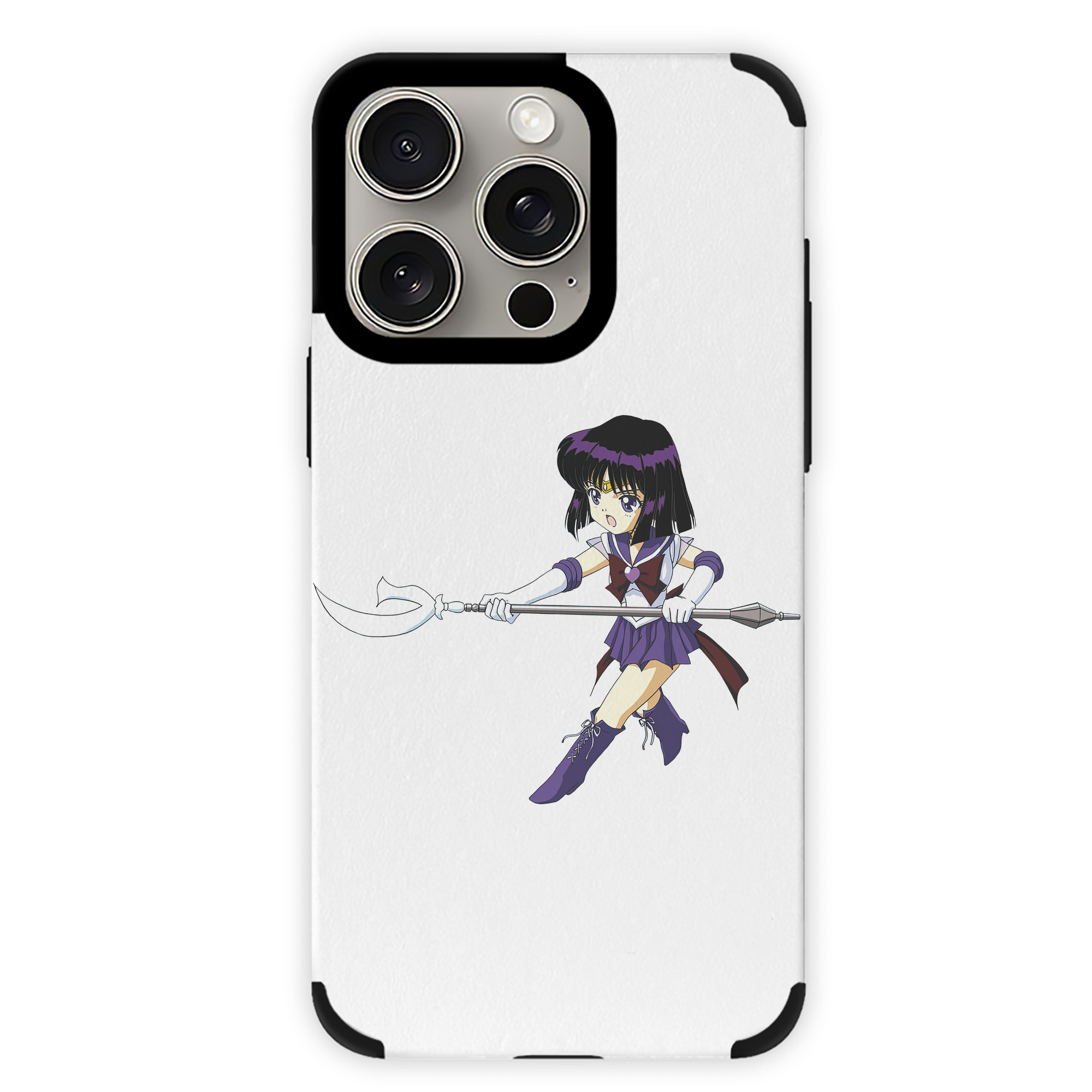 （画像用） 美少女戦士セーラームーン 土萠ほたる Sailor Moon Tomoe Hotaru （セーラーサターン；Sailor Saturn） 【iPhone15ProMax対応】 PUレザー スマホケース 耐衝撃＆黄変防止