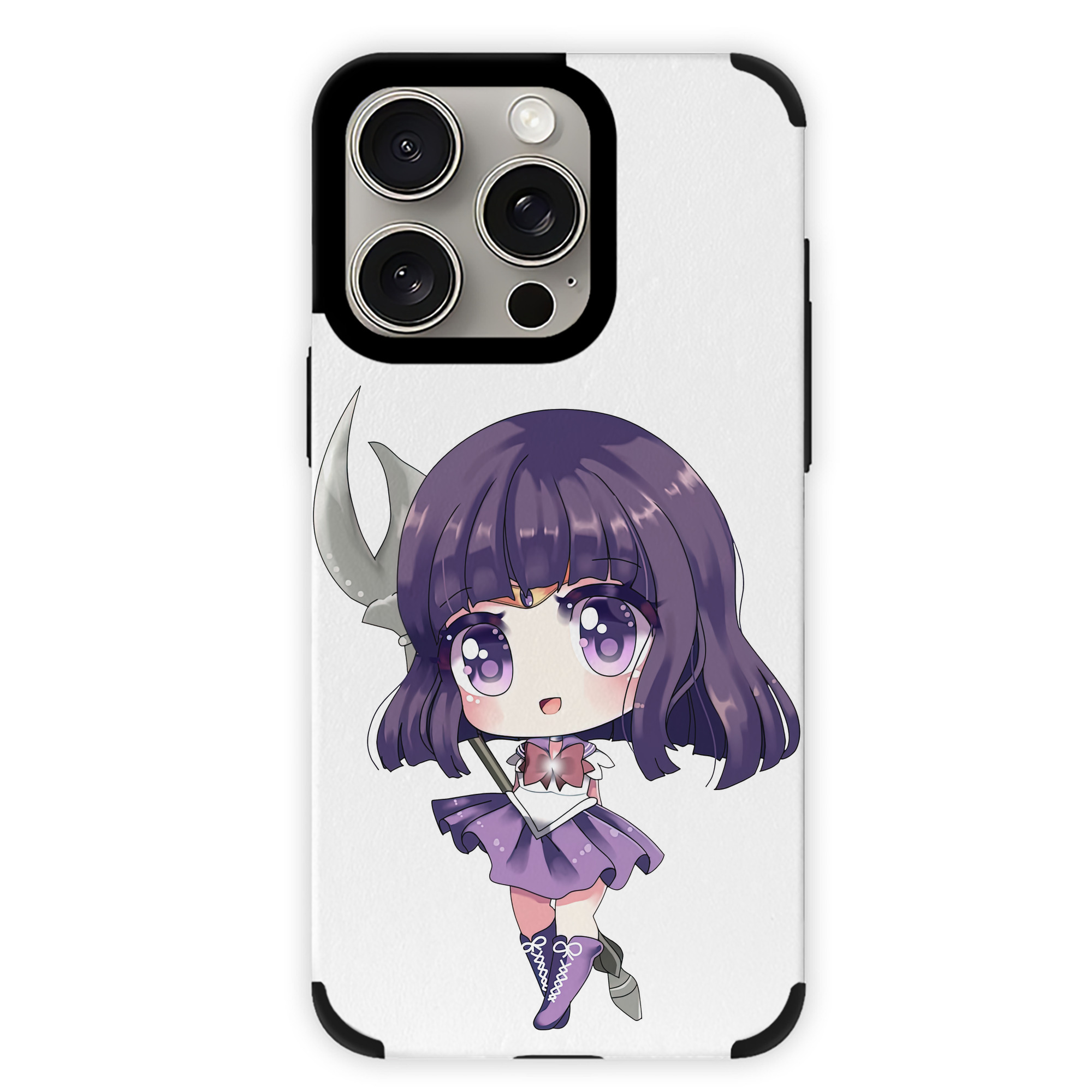 （画像用） 美少女戦士セーラームーン 土萠ほたる Sailor Moon Tomoe Hotaru （セーラーサターン；Sailor Saturn） 【iPhone15ProMax対応】 PUレザー スマホケース 耐衝撃＆黄変防止