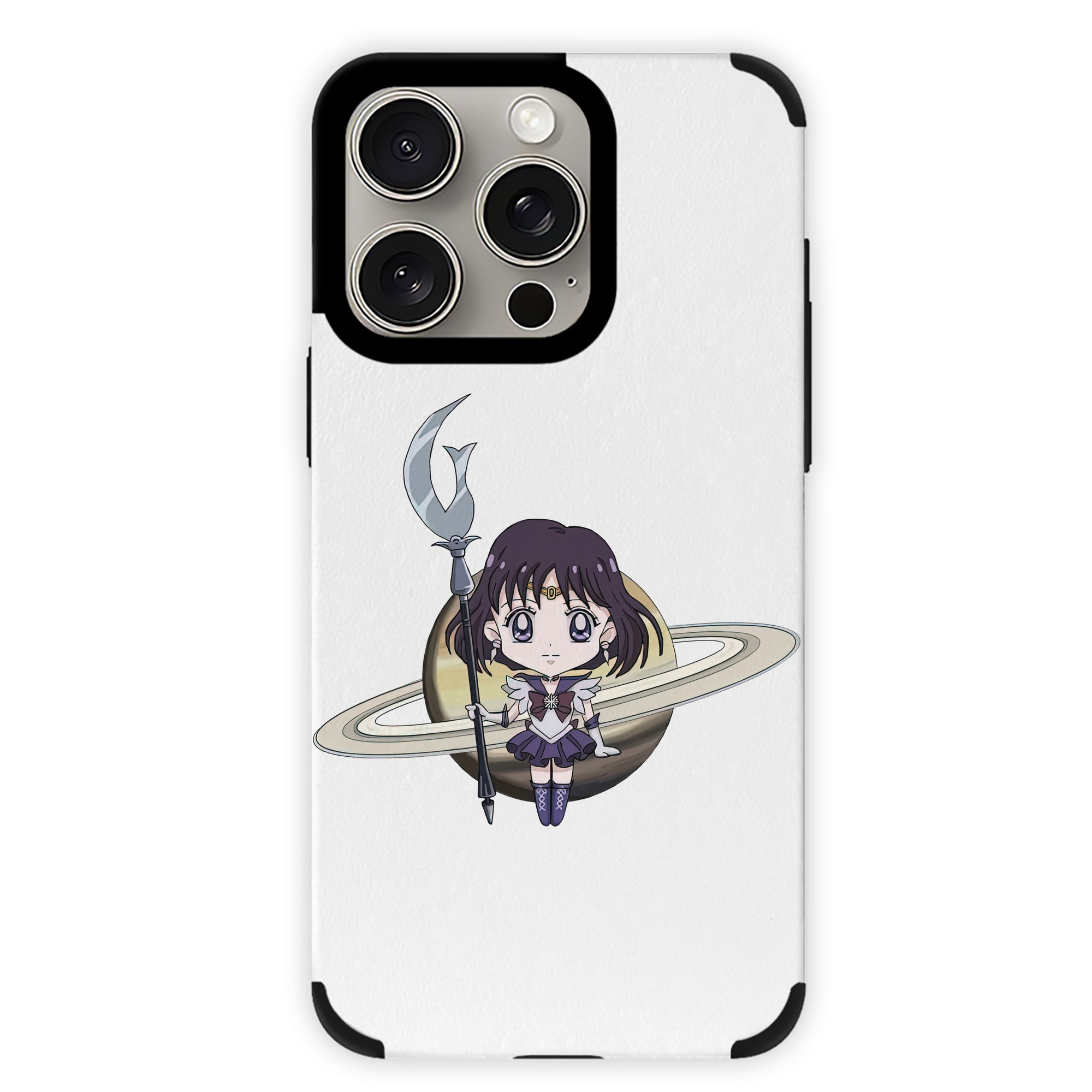 （画像用） 美少女戦士セーラームーン 土萠ほたる Sailor Moon Tomoe Hotaru （セーラーサターン；Sailor Saturn） 【iPhone15ProMax対応】 PUレザー スマホケース 耐衝撃＆黄変防止