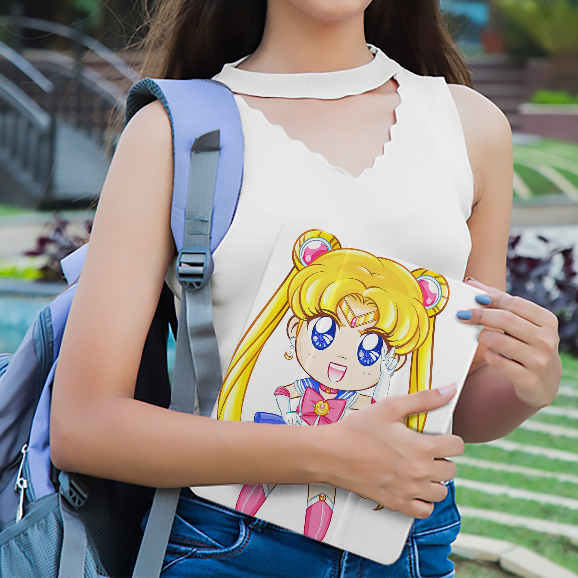 美少女戦士セーラームーン 月野 うさぎ つきの うさぎ Sailor Moon Tsukino Usagi IPad ケース ペン収納付き 三つ折りスタンド PUレザー×シリコン 対応機種9.5/10.5/10.9インチ