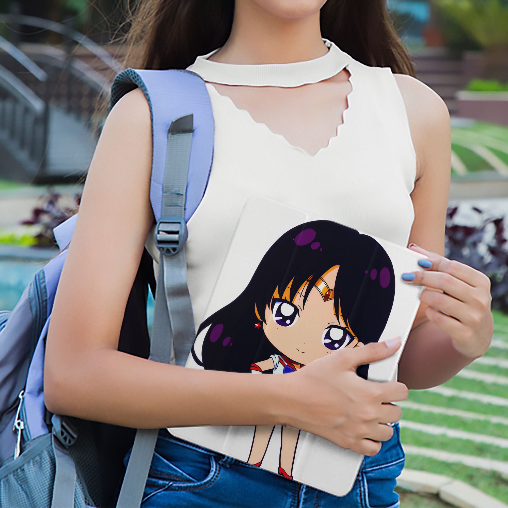 美少女戦士セーラームーン 火野レイ ひの レイ Sailor Moon Hino Rei （セーラーマーズ,Sailor Mars） IPad ケース ペン収納付き 三つ折りスタンド PUレザー×シリコン 対応機種9.5/10.5/10.9インチ