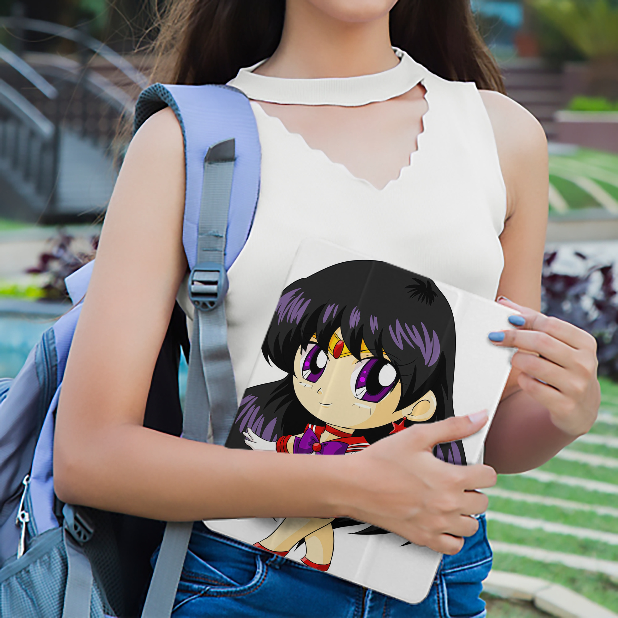 美少女戦士セーラームーン 火野レイ ひの レイ Sailor Moon Hino Rei （セーラーマーズ,Sailor Mars） IPad ケース ペン収納付き 三つ折りスタンド PUレザー×シリコン 対応機種9.5/10.5/10.9インチ