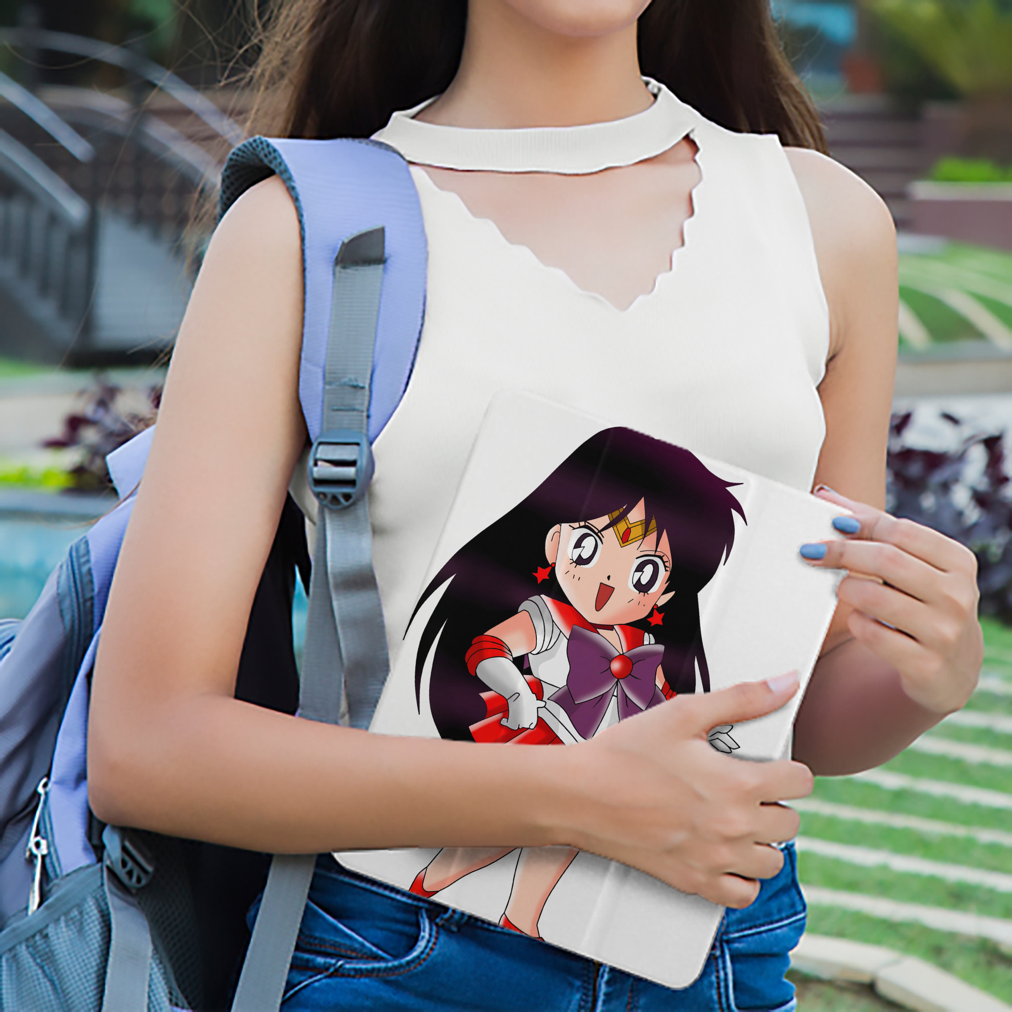 美少女戦士セーラームーン 火野レイ ひの レイ Sailor Moon Hino Rei （セーラーマーズ,Sailor Mars） IPad ケース ペン収納付き 三つ折りスタンド PUレザー×シリコン 対応機種9.5/10.5/10.9インチ