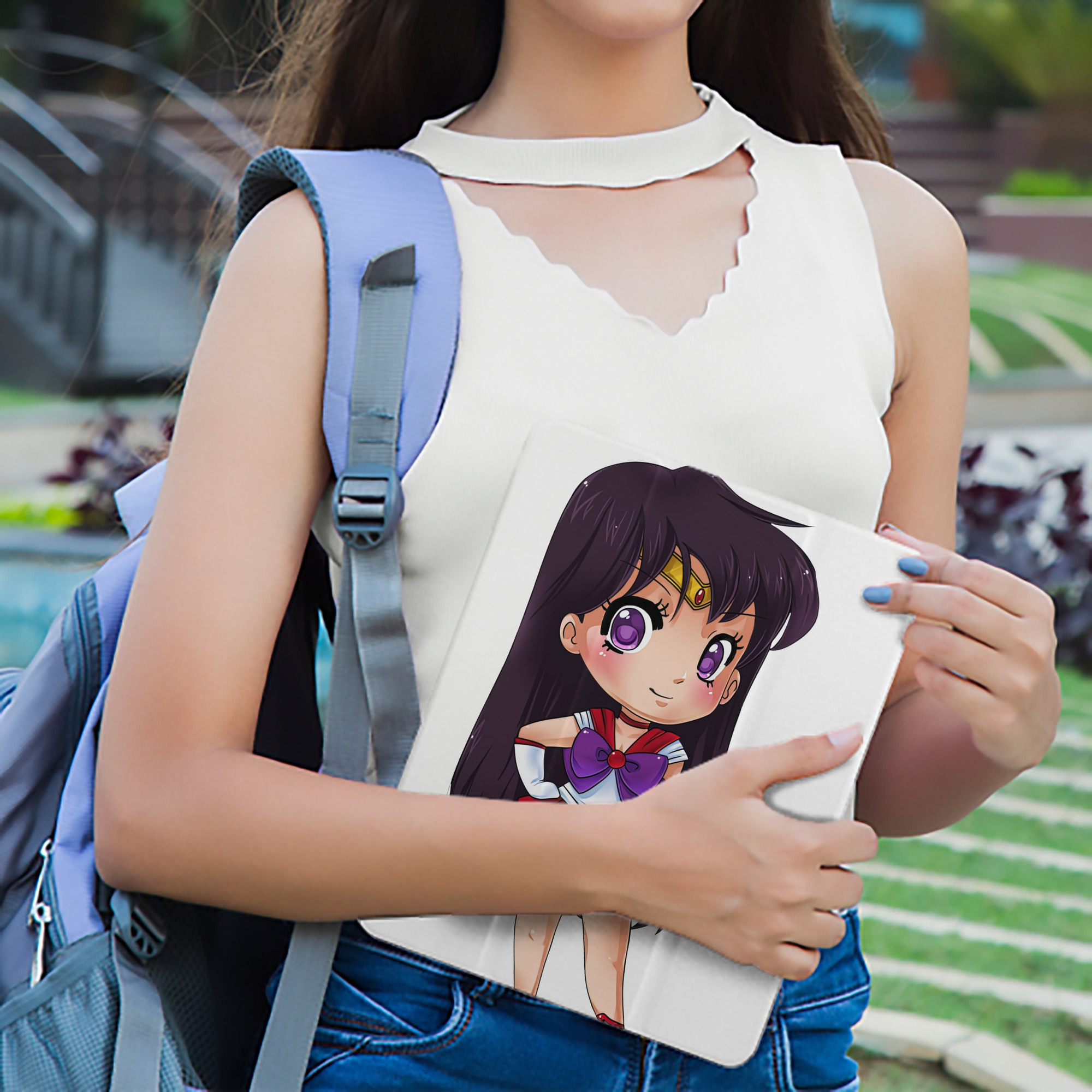 美少女戦士セーラームーン 火野レイ ひの レイ Sailor Moon Hino Rei （セーラーマーズ,Sailor Mars） IPad ケース ペン収納付き 三つ折りスタンド PUレザー×シリコン 対応機種9.5/10.5/10.9インチ