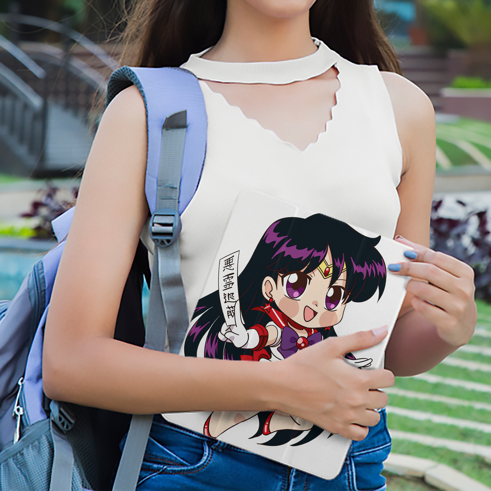 美少女戦士セーラームーン 火野レイ ひの レイ Sailor Moon Hino Rei （セーラーマーズ,Sailor Mars） IPad ケース ペン収納付き 三つ折りスタンド PUレザー×シリコン 対応機種9.5/10.5/10.9インチ