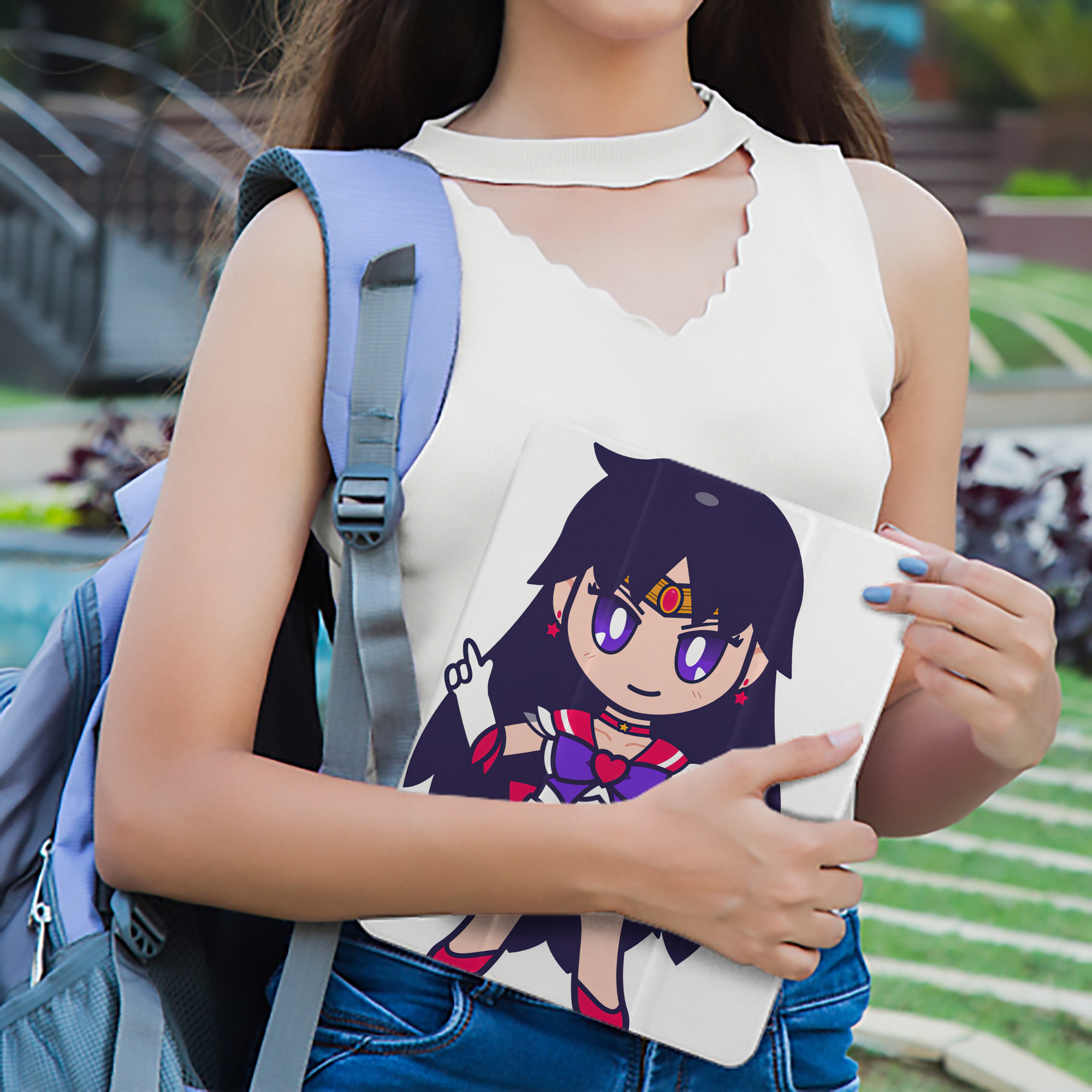 美少女戦士セーラームーン 火野レイ ひの レイ Sailor Moon Hino Rei （セーラーマーズ,Sailor Mars） IPad ケース ペン収納付き 三つ折りスタンド PUレザー×シリコン 対応機種9.5/10.5/10.9インチ