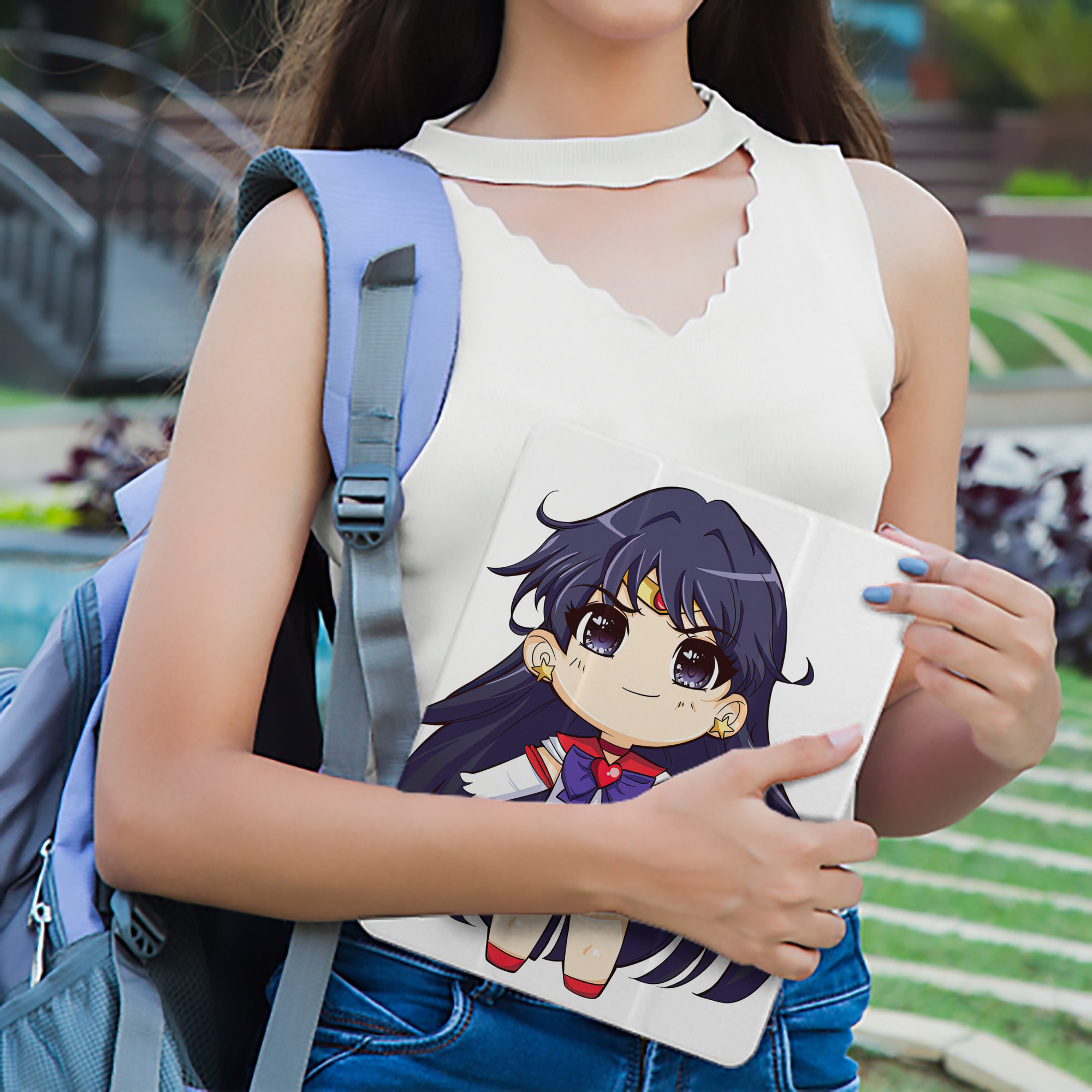 美少女戦士セーラームーン 火野レイ ひの レイ Sailor Moon Hino Rei （セーラーマーズ,Sailor Mars） IPad ケース ペン収納付き 三つ折りスタンド PUレザー×シリコン 対応機種9.5/10.5/10.9インチ