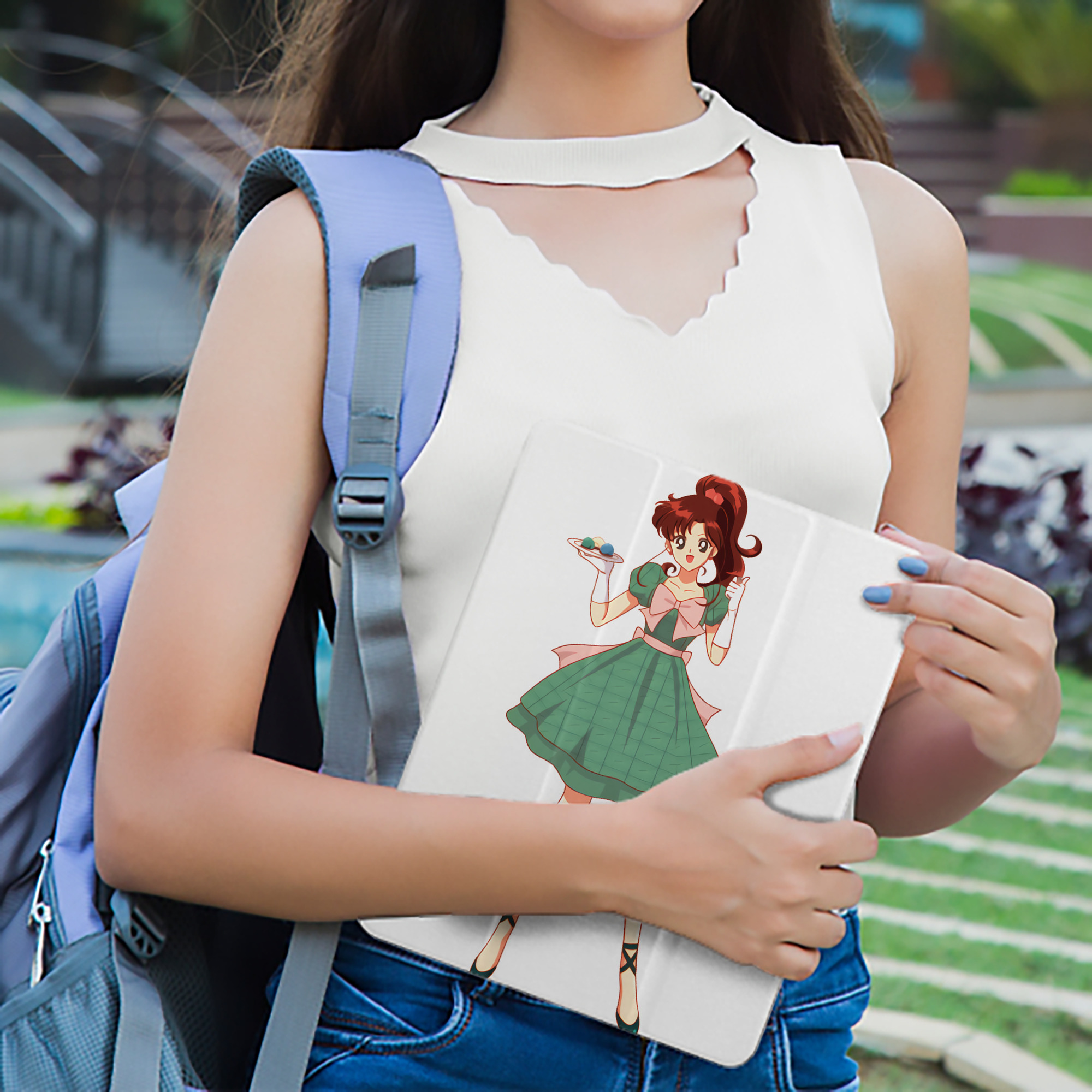 美少女戦士セーラームーン 木野 まこと きの まこと Sailor Moon Kino Makoto （セーラージュピター；Sailor Jupiter） IPad ケース ペン収納付き 三つ折りスタンド PUレザー×シリコン 対応機種9.5/10.5/10.9インチ