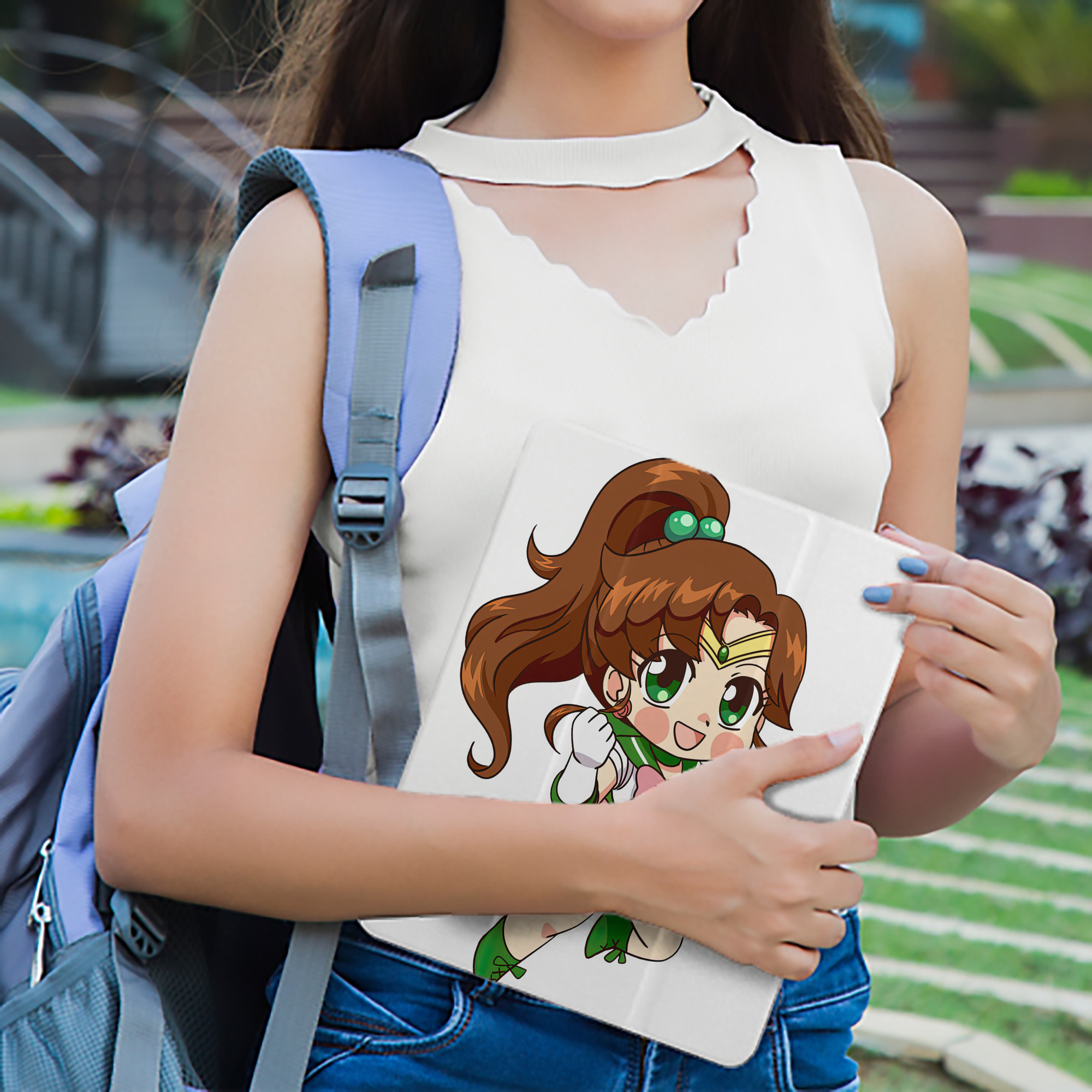 美少女戦士セーラームーン 木野 まこと きの まこと Sailor Moon Kino Makoto （セーラージュピター；Sailor Jupiter） IPad ケース ペン収納付き 三つ折りスタンド PUレザー×シリコン 対応機種9.5/10.5/10.9インチ