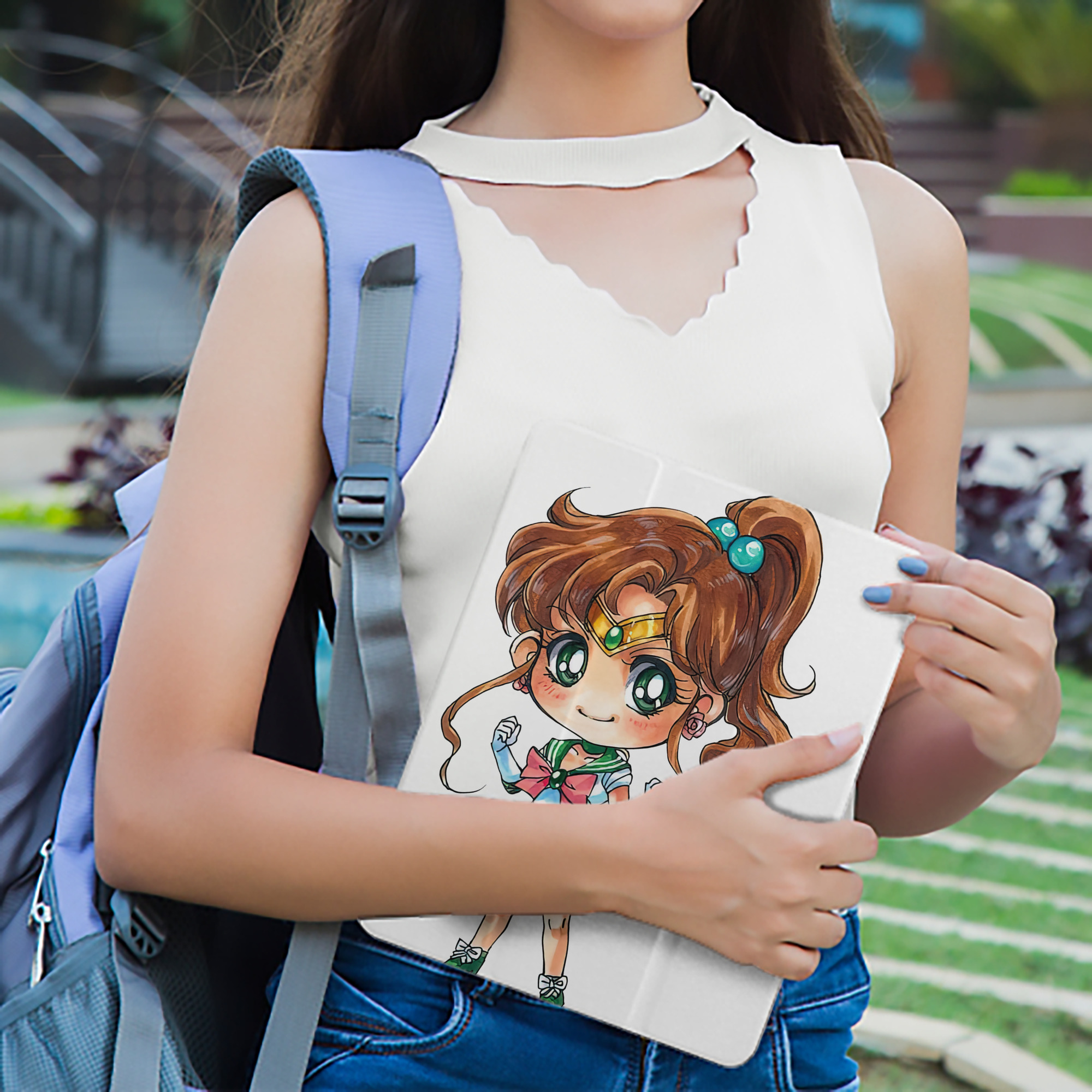 美少女戦士セーラームーン 木野 まこと きの まこと Sailor Moon Kino Makoto （セーラージュピター；Sailor Jupiter） IPad ケース ペン収納付き 三つ折りスタンド PUレザー×シリコン 対応機種9.5/10.5/10.9インチ
