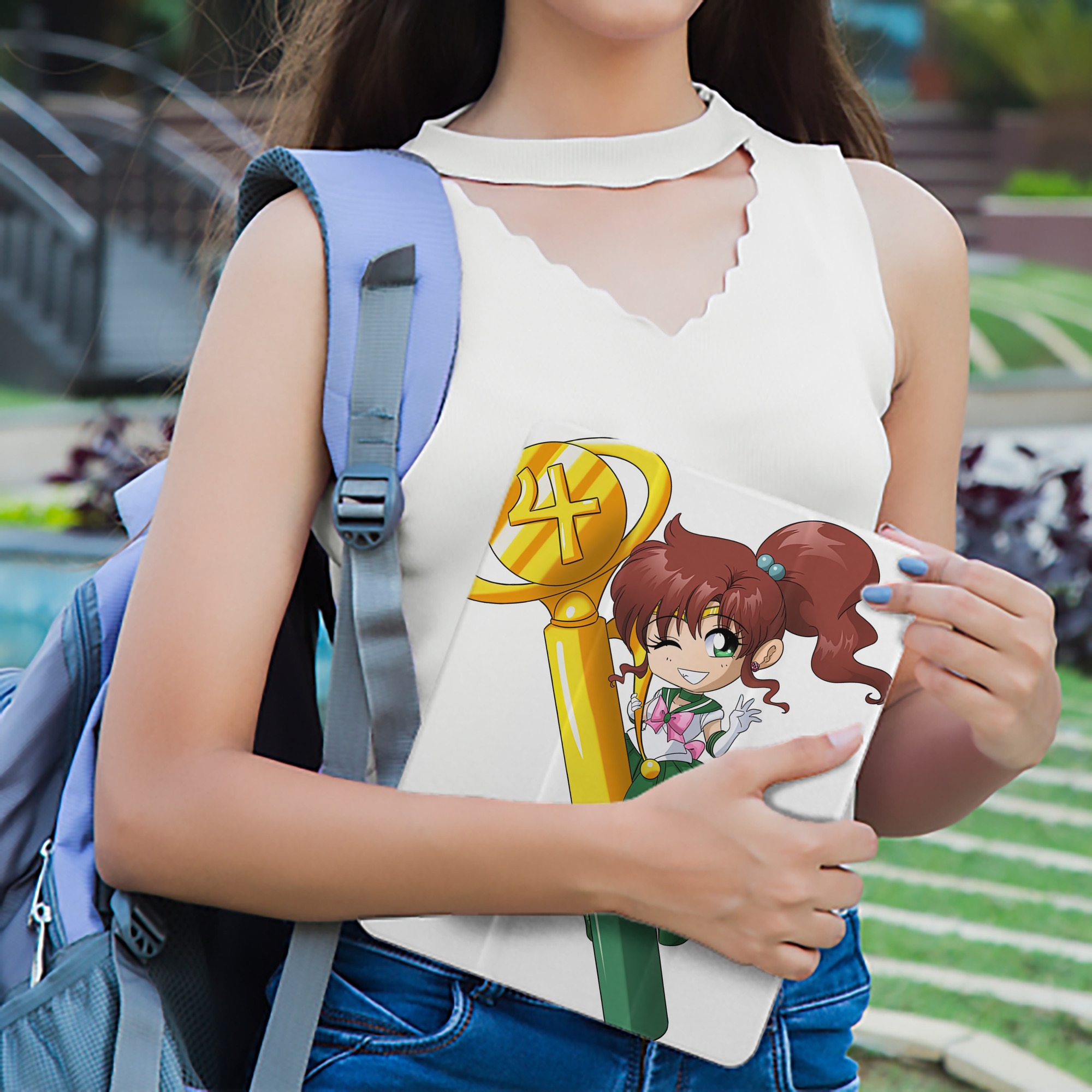 美少女戦士セーラームーン 木野 まこと きの まこと Sailor Moon Kino Makoto （セーラージュピター；Sailor Jupiter） IPad ケース ペン収納付き 三つ折りスタンド PUレザー×シリコン 対応機種9.5/10.5/10.9インチ