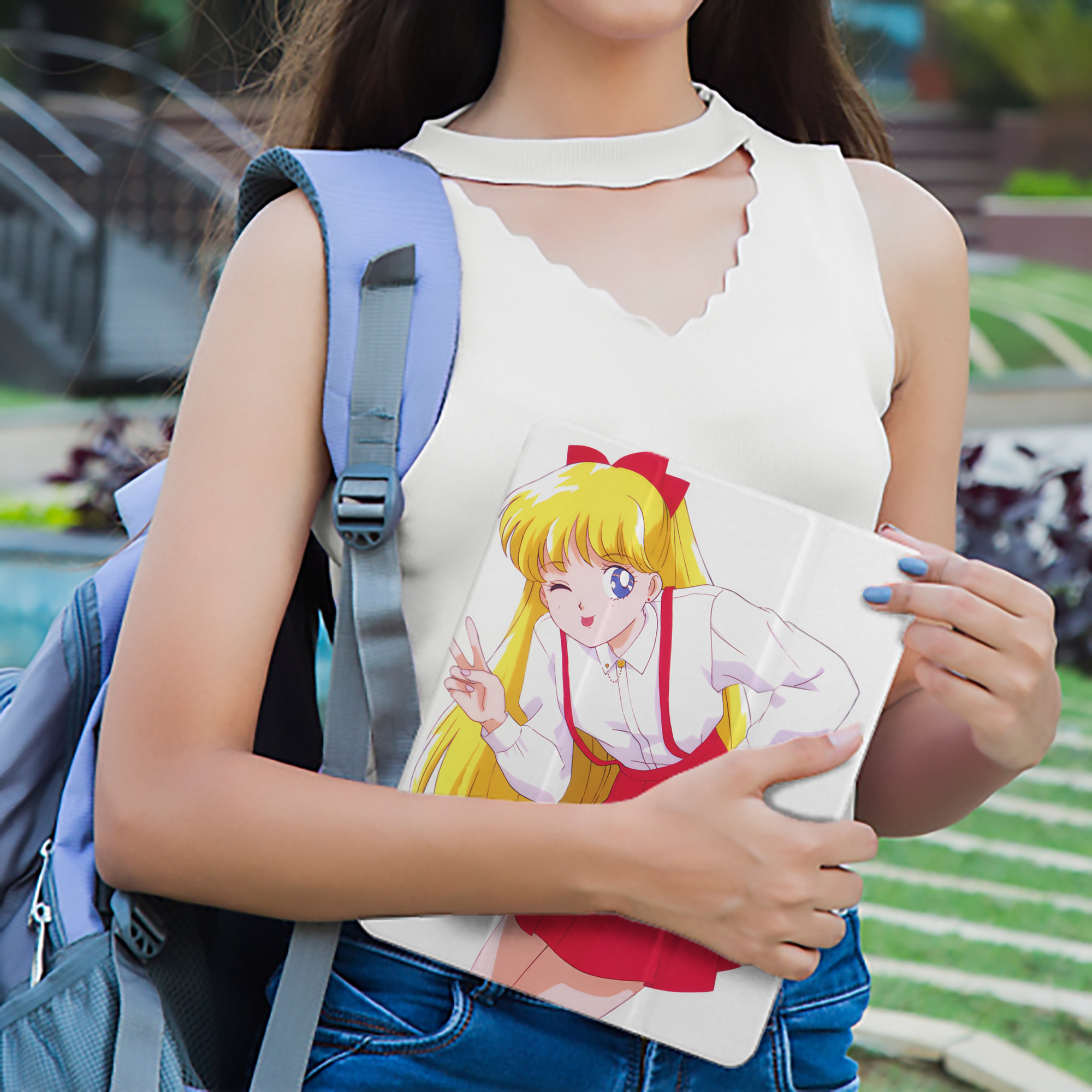 美少女戦士セーラームーン 愛野 美奈子 あいの みなこ Sailor Moon Aino Minako IPad ケース ペン収納付き 三つ折りスタンド PUレザー×シリコン 対応機種9.5/10.5/10.9インチ