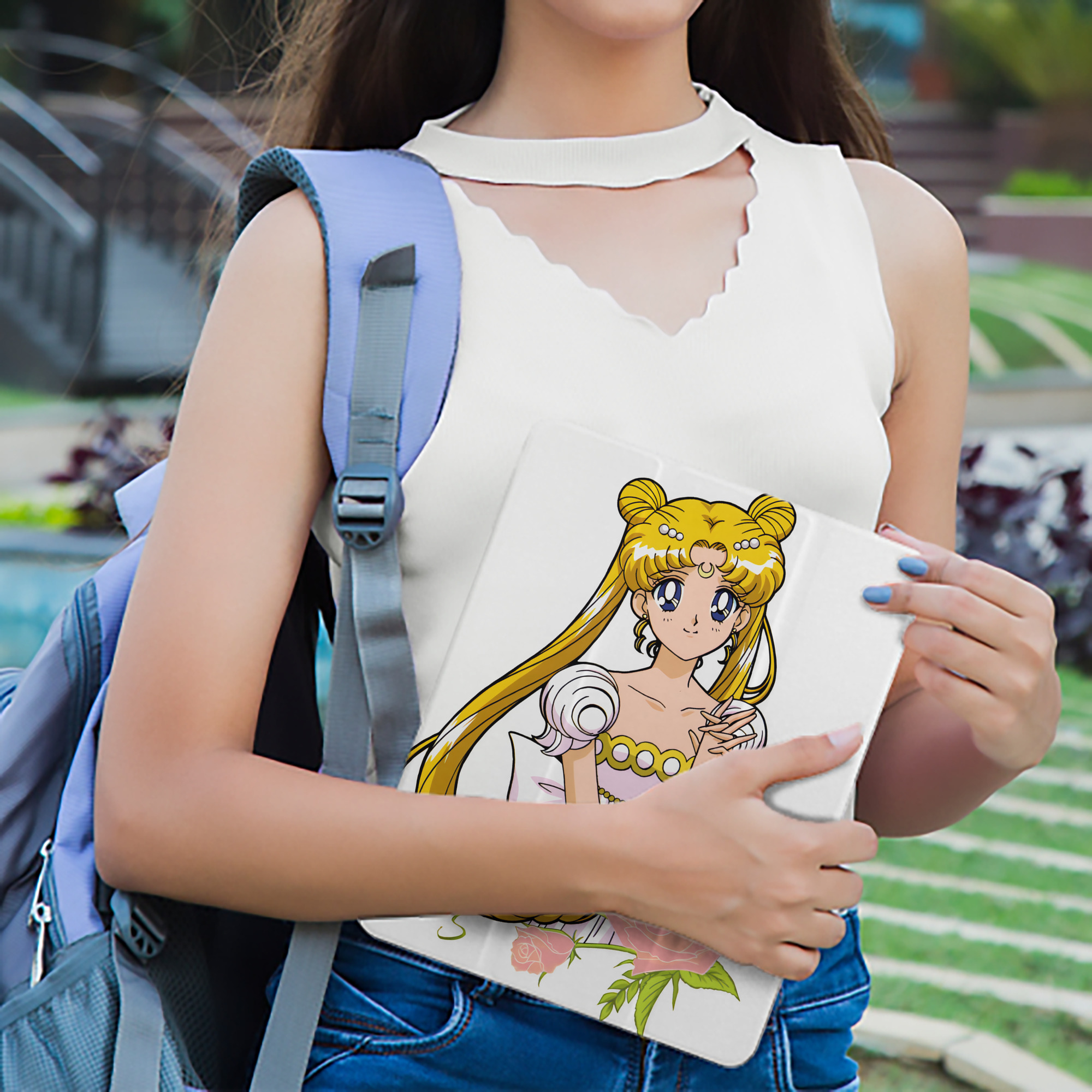 美少女戦士セーラームーン 愛野 美奈子 あいの みなこ Sailor Moon Aino Minako IPad ケース ペン収納付き 三つ折りスタンド PUレザー×シリコン 対応機種9.5/10.5/10.9インチ