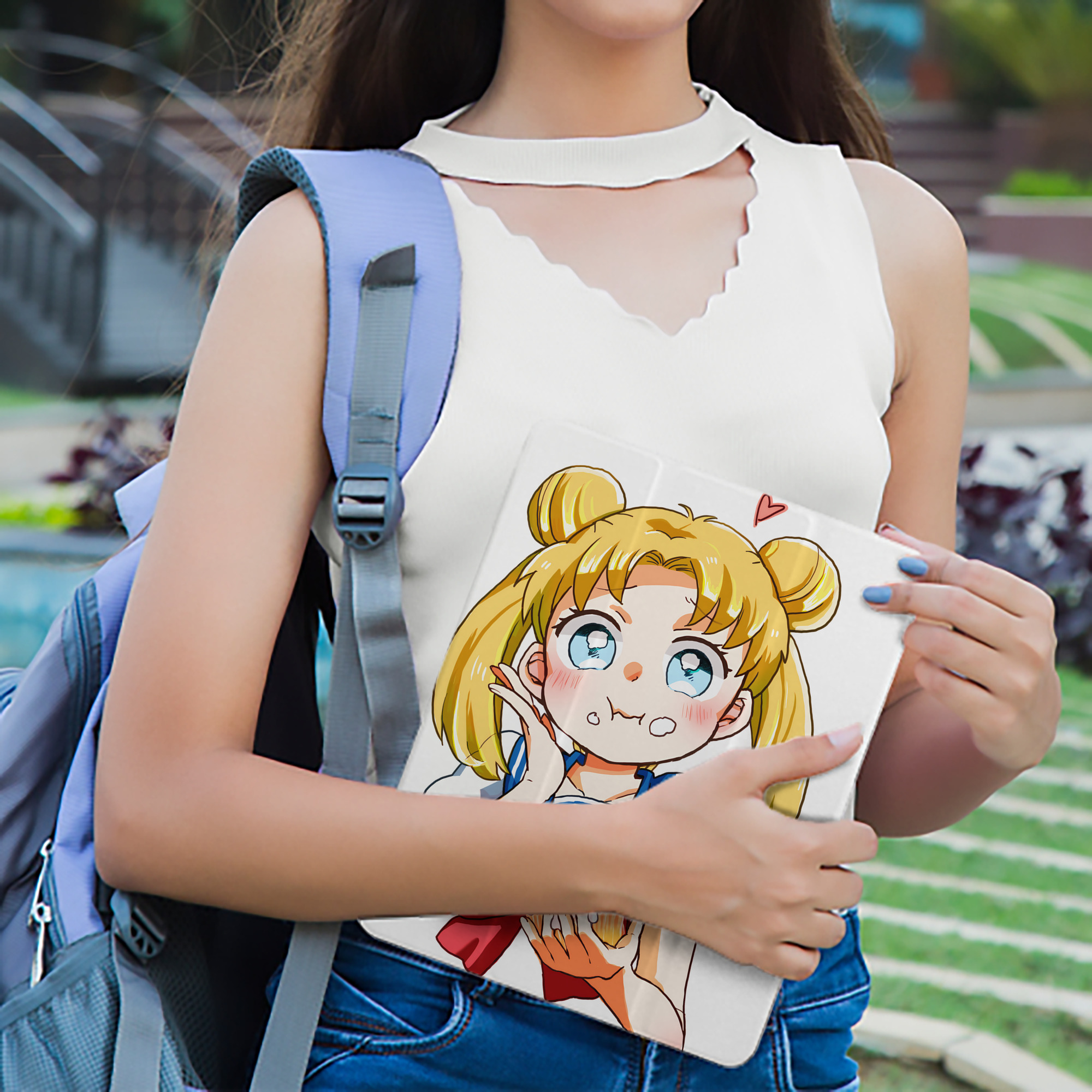 美少女戦士セーラームーン 愛野 美奈子 あいの みなこ Sailor Moon Aino Minako IPad ケース ペン収納付き 三つ折りスタンド PUレザー×シリコン 対応機種9.5/10.5/10.9インチ