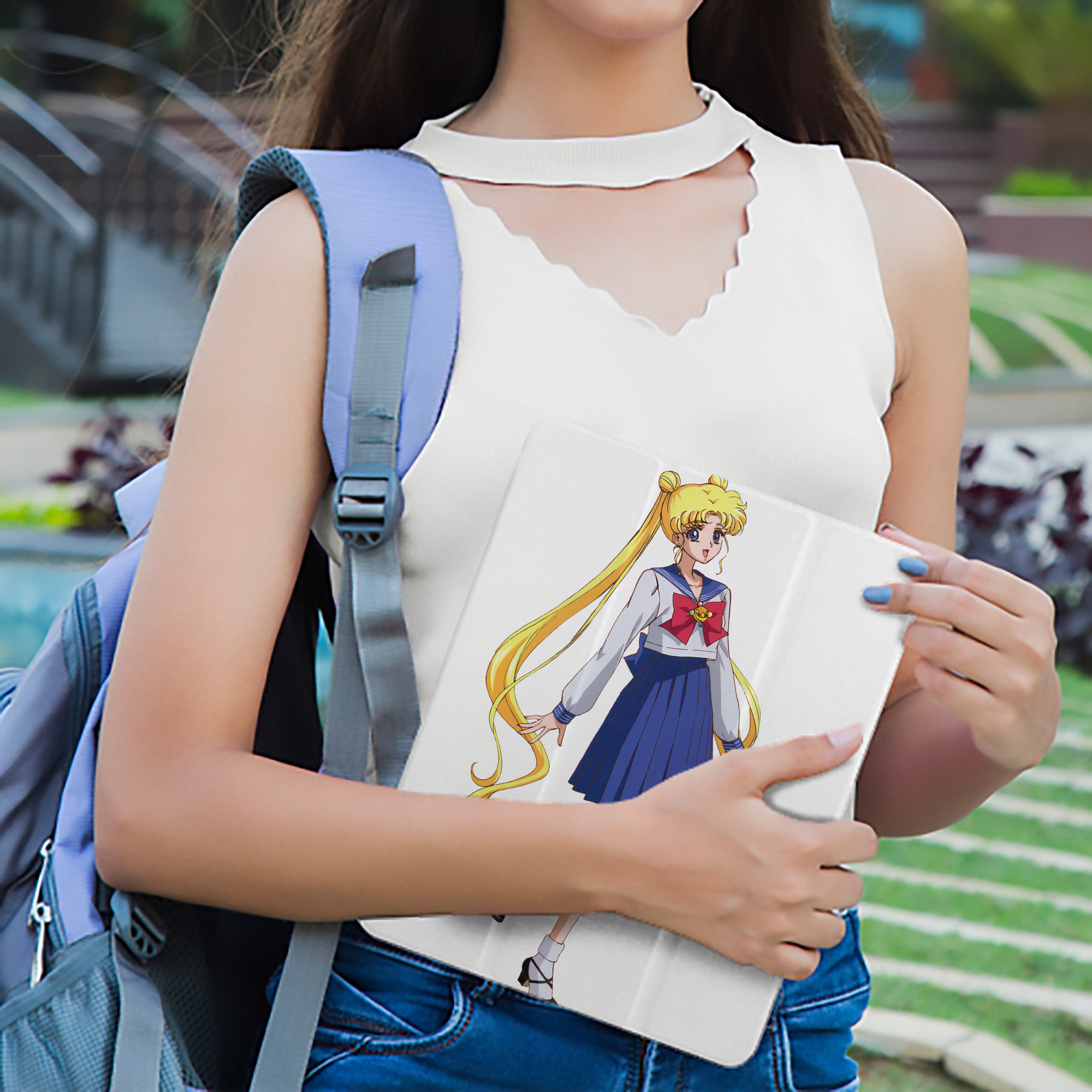 美少女戦士セーラームーン 愛野 美奈子 あいの みなこ Sailor Moon Aino Minako IPad ケース ペン収納付き 三つ折りスタンド PUレザー×シリコン 対応機種9.5/10.5/10.9インチ