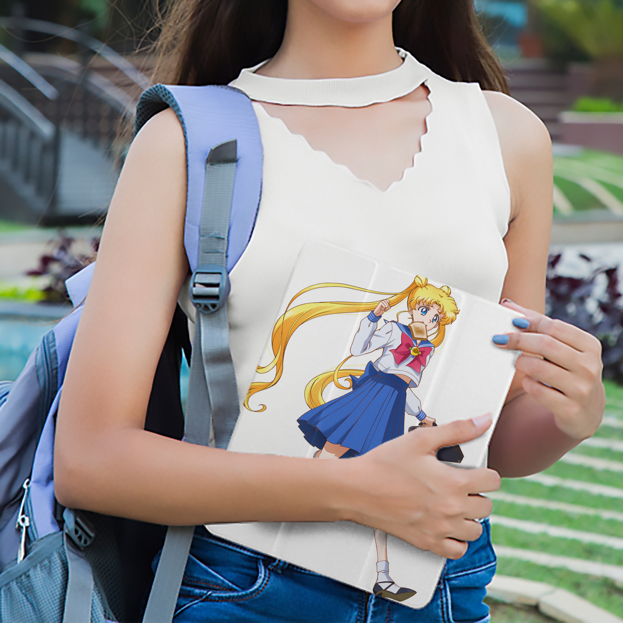 美少女戦士セーラームーン 愛野 美奈子 あいの みなこ Sailor Moon Aino Minako IPad ケース ペン収納付き 三つ折りスタンド PUレザー×シリコン 対応機種9.5/10.5/10.9インチ