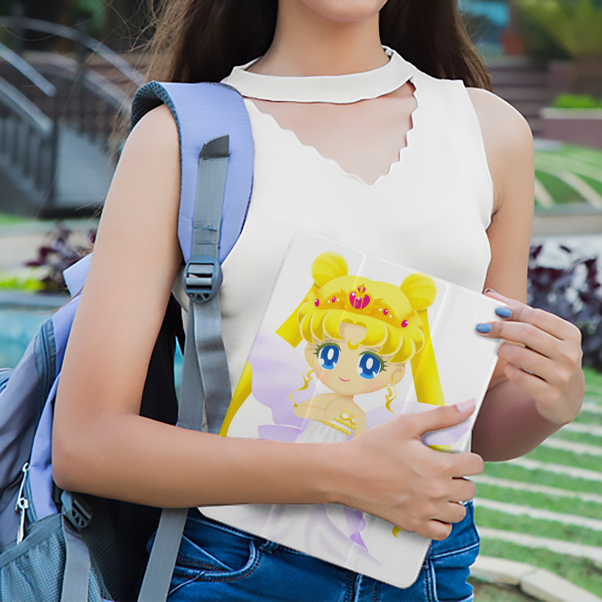 美少女戦士セーラームーン 愛野 美奈子 あいの みなこ Sailor Moon Aino Minako IPad ケース ペン収納付き 三つ折りスタンド PUレザー×シリコン 対応機種9.5/10.5/10.9インチ