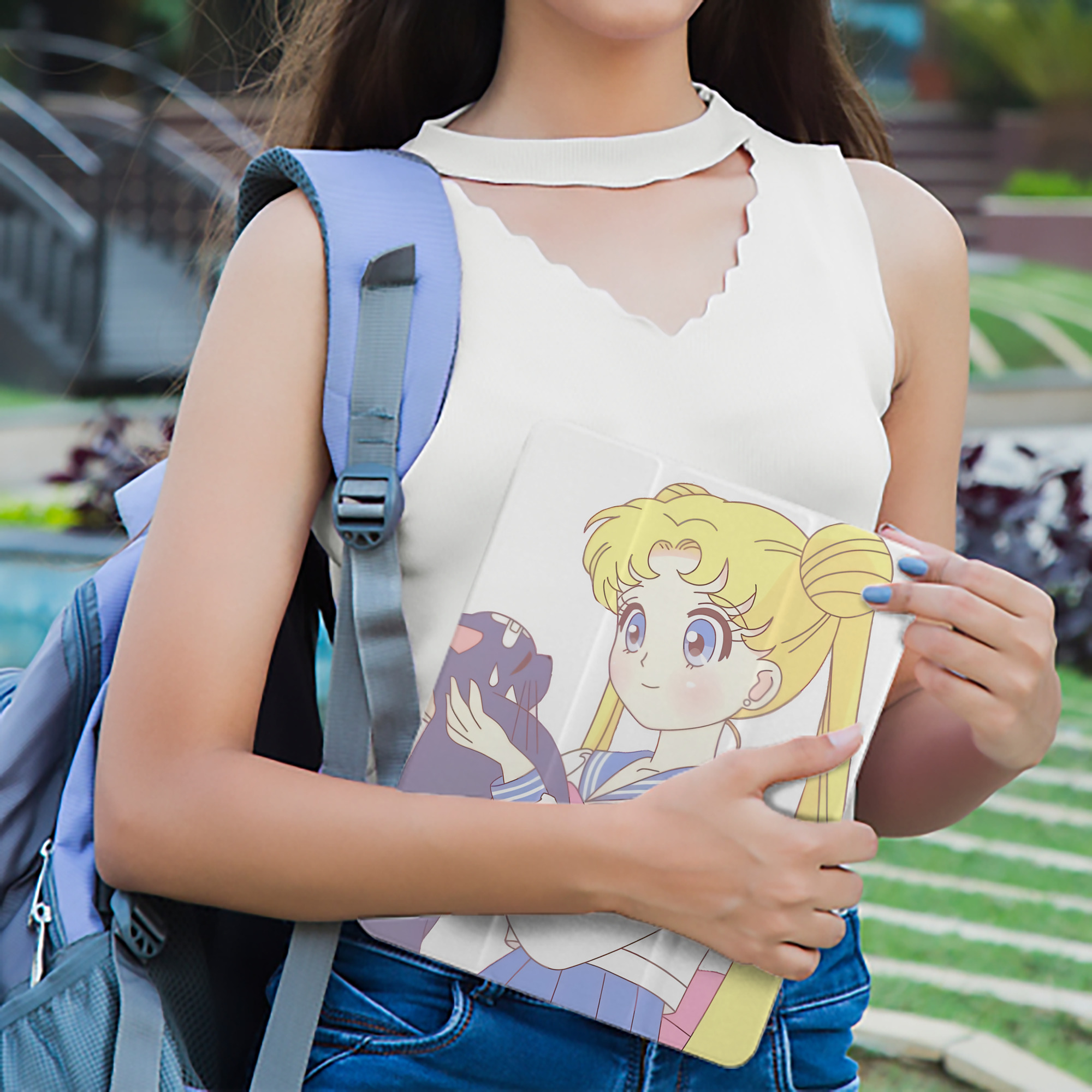 美少女戦士セーラームーン 愛野 美奈子 あいの みなこ Sailor Moon Aino Minako IPad ケース ペン収納付き 三つ折りスタンド PUレザー×シリコン 対応機種9.5/10.5/10.9インチ