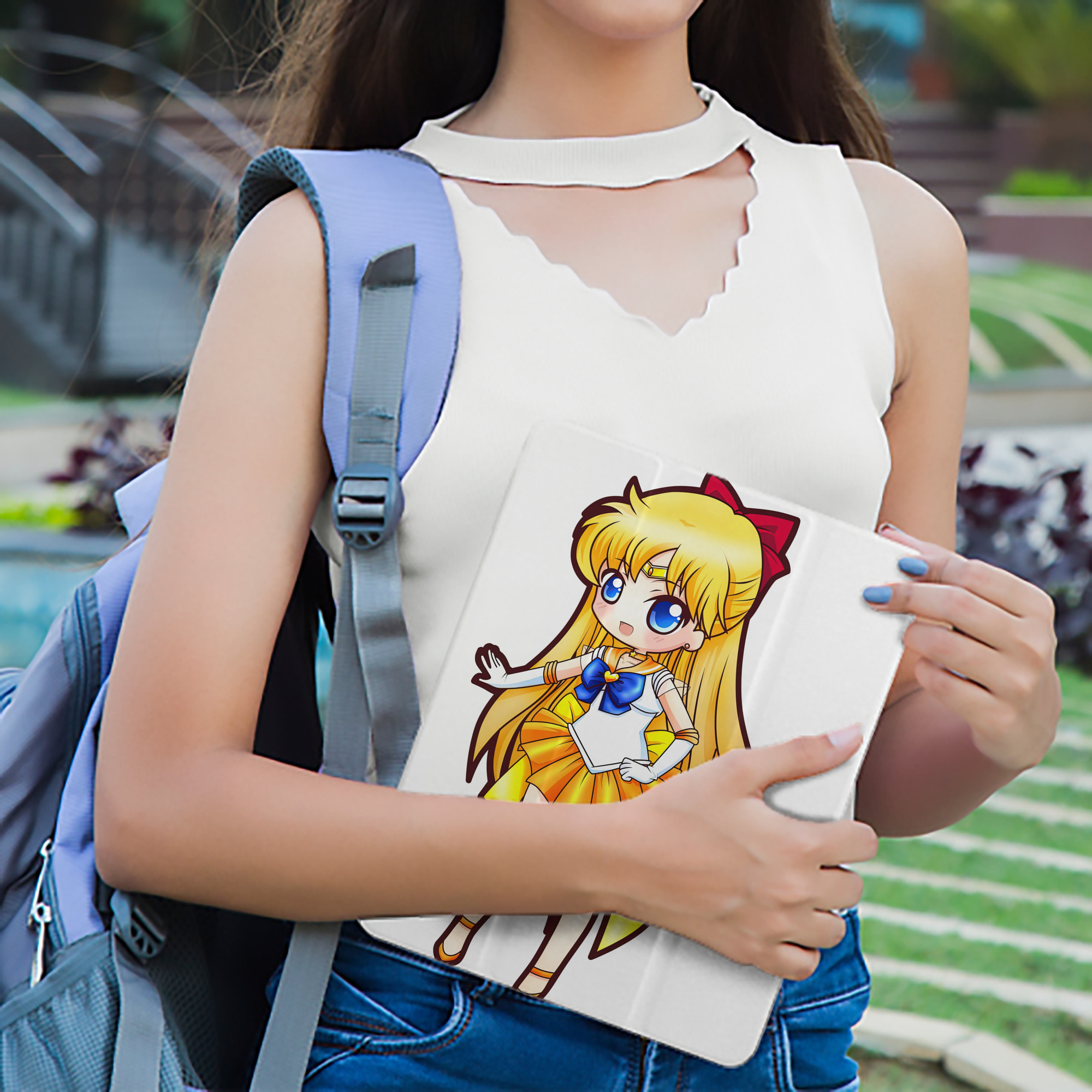 美少女戦士セーラームーン 愛野 美奈子 あいの みなこ Sailor Moon Aino Minako IPad ケース ペン収納付き 三つ折りスタンド PUレザー×シリコン 対応機種9.5/10.5/10.9インチ