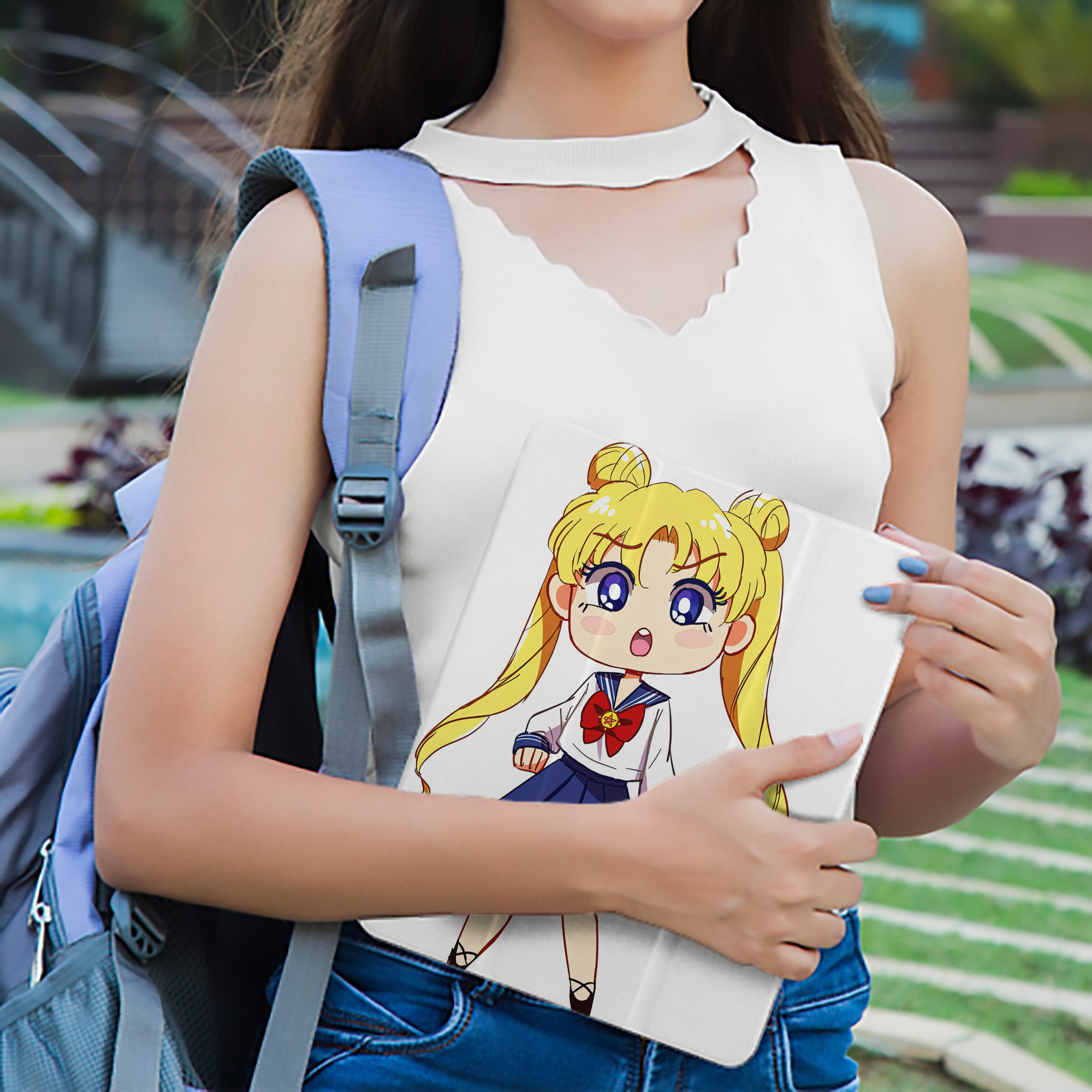 美少女戦士セーラームーン 愛野 美奈子 あいの みなこ Sailor Moon Aino Minako IPad ケース ペン収納付き 三つ折りスタンド PUレザー×シリコン 対応機種9.5/10.5/10.9インチ
