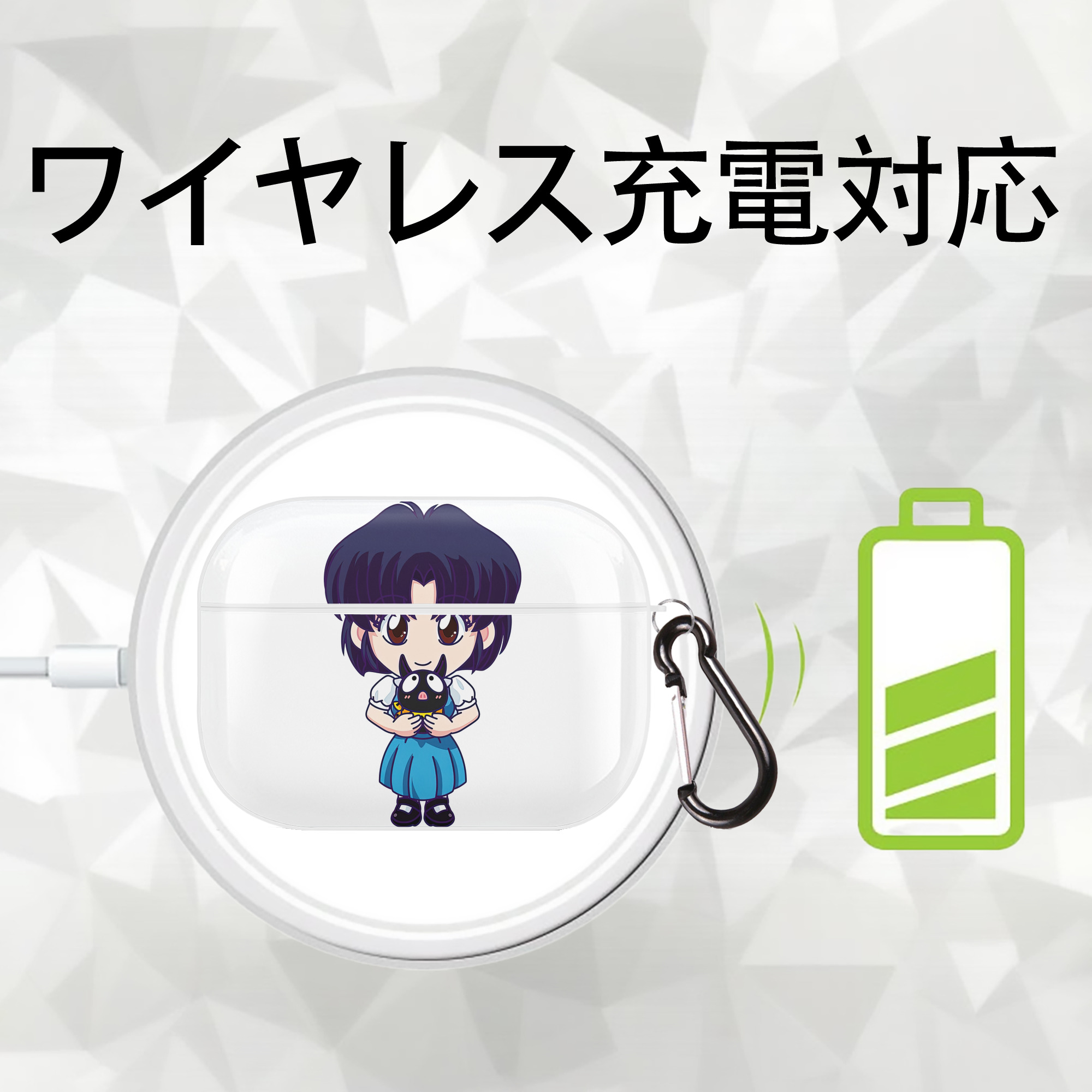 美少女戦士セーラームーン 水野 亜美 みずの あみ Sailor Moon Mizuno Ami 【AirPods Pro用】ハードシェル保護ケース 耐衝撃・防指紋・カラビナ付き商品仕様